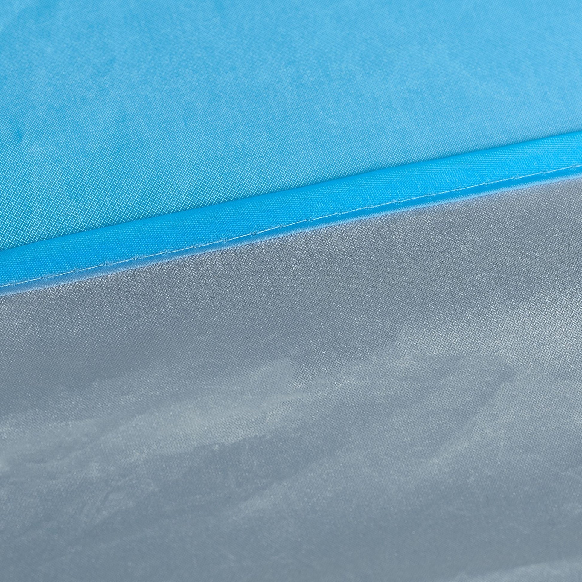 Strandmuschel Pop up Weiss-Hellblau-Schwarz von Relaxdays