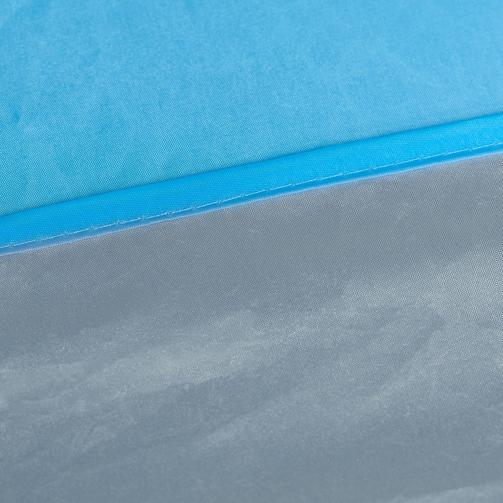 Strandmuschel Pop up Weiss-Hellblau-Schwarz von Relaxdays