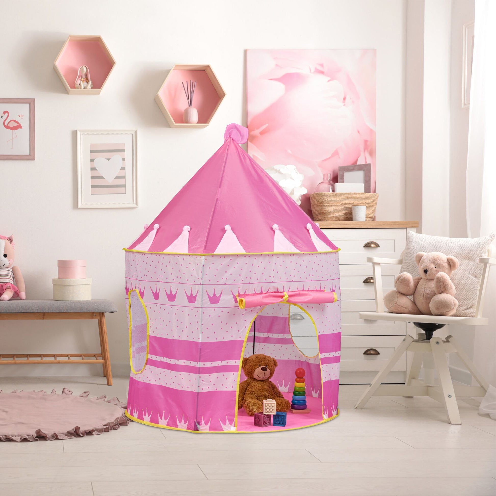 Spielzelt Prinzessin Gelb-Pink-Rosa von guteszeug.ch