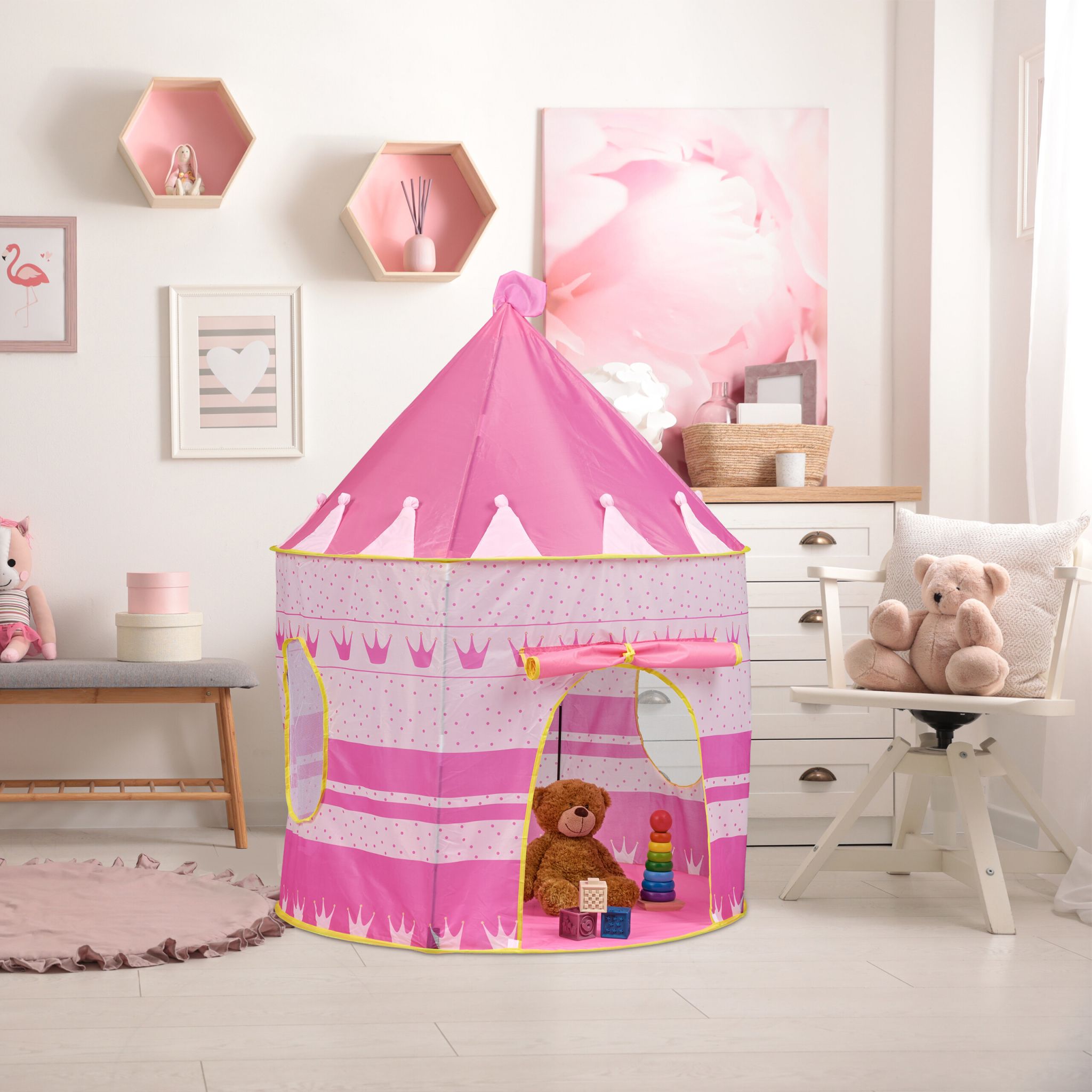 Spielzelt Prinzessin Gelb-Pink-Rosa von guteszeug.ch