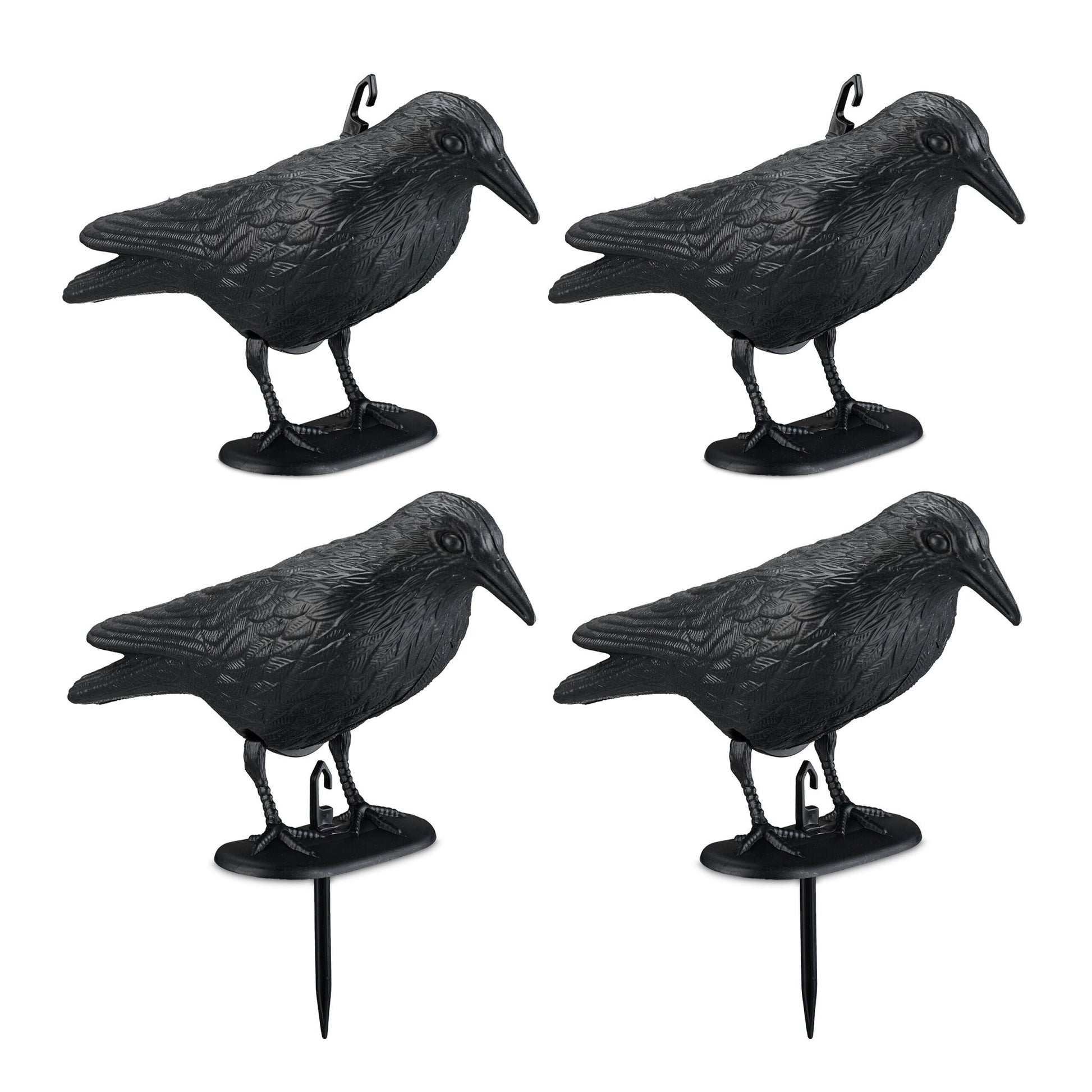 Vogelschreck Krähe 4er-Set Schwarz von Relaxdays