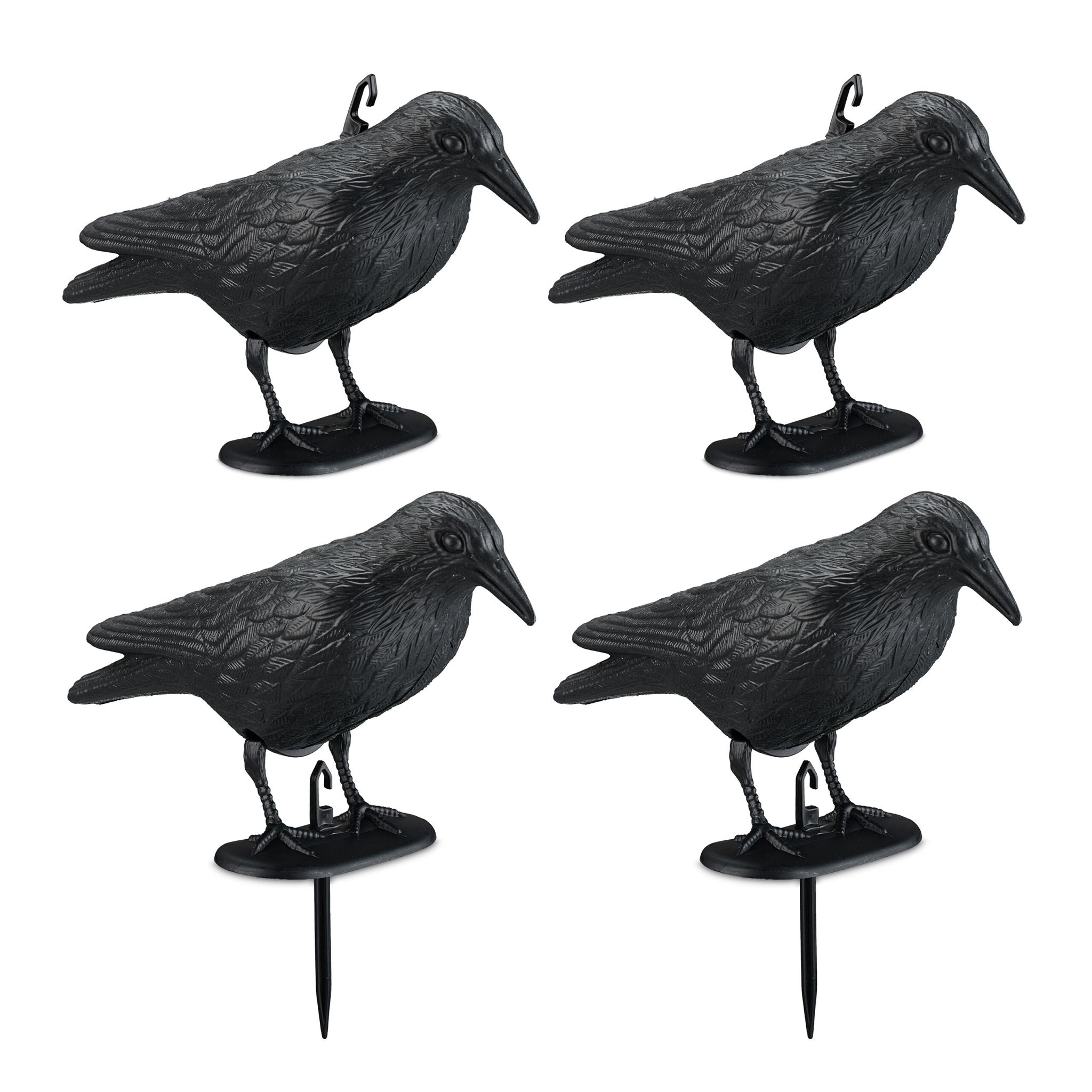 Vogelschreck Krähe 4er-Set Schwarz von Relaxdays