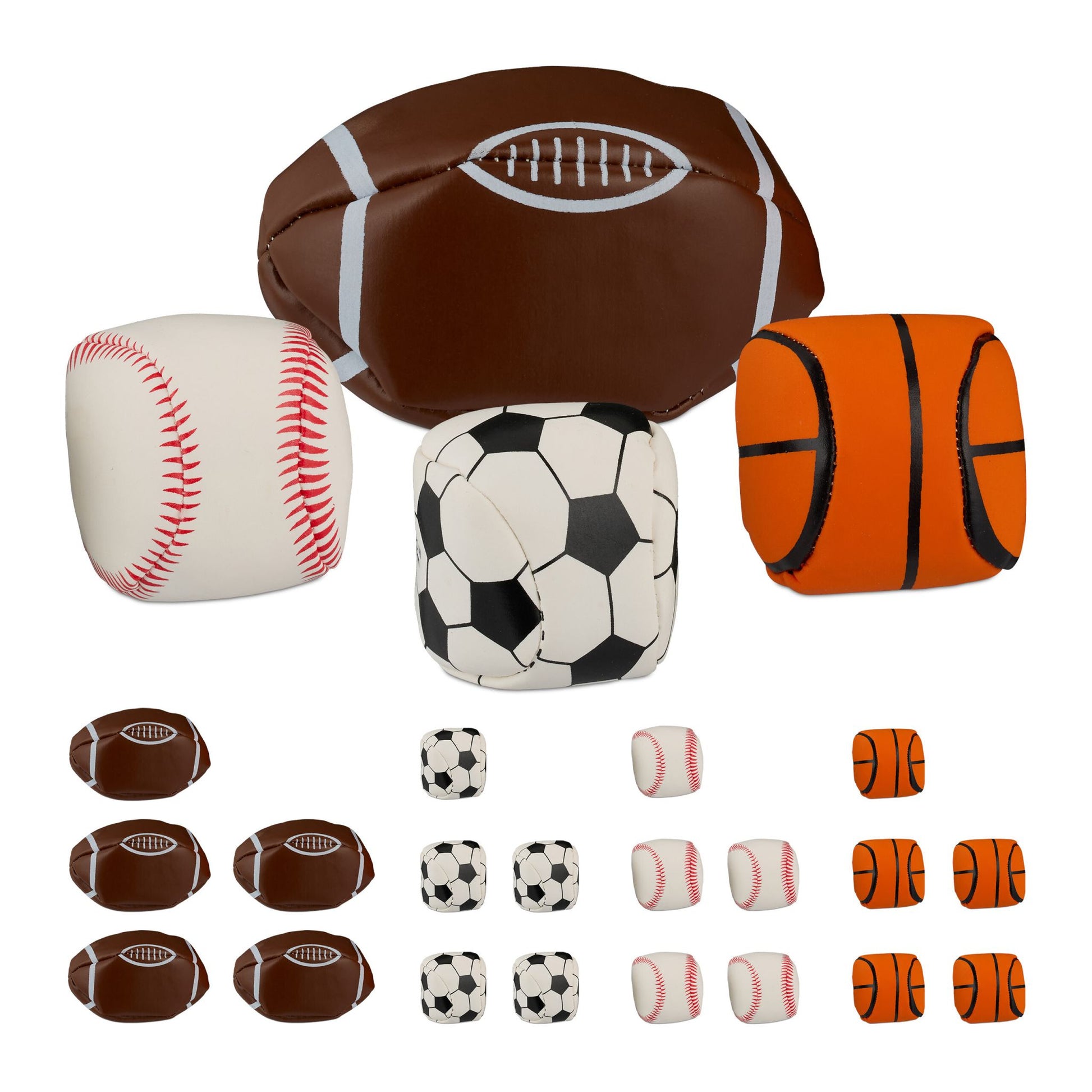 Jonglierbälle Ballsport 24er-Set Weiss-Braun-Orange von Relaxdays