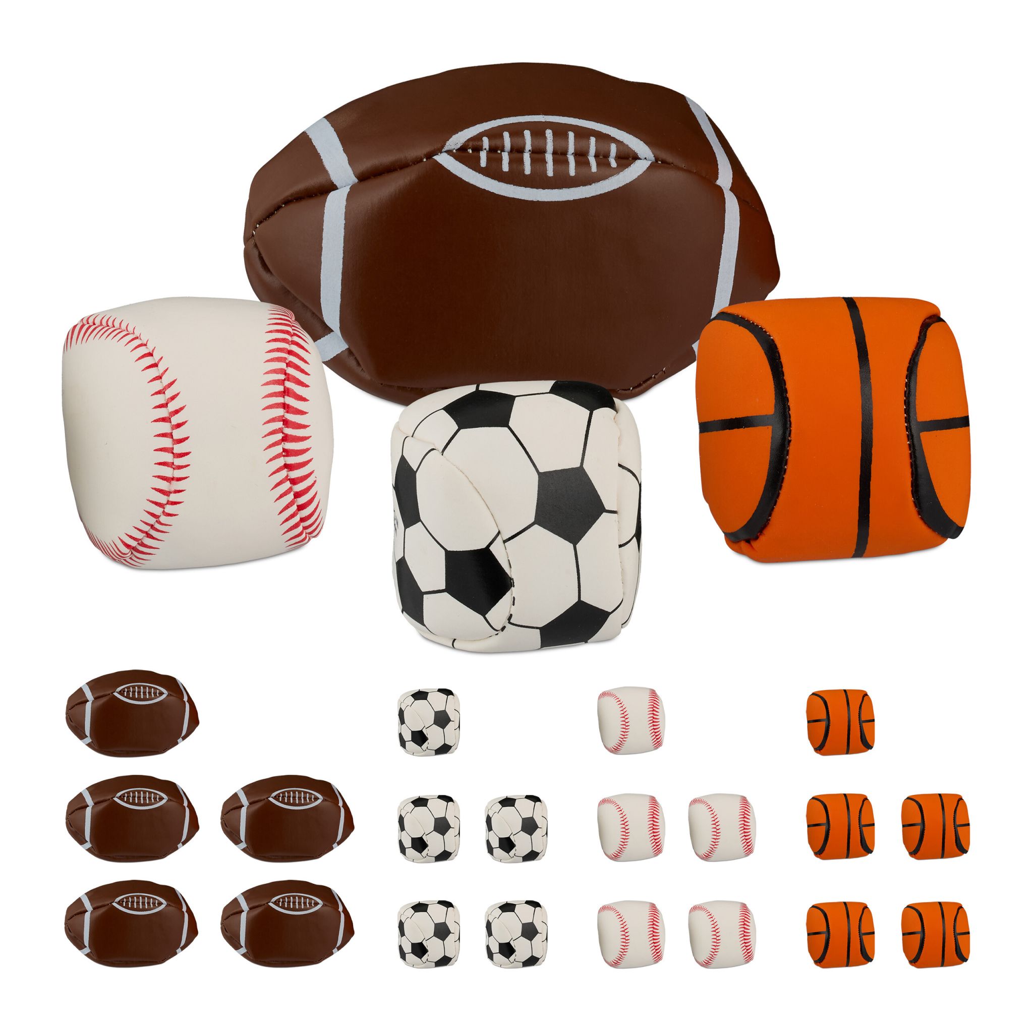 Jonglierbälle Ballsport 24er-Set Weiss-Braun-Orange von Relaxdays