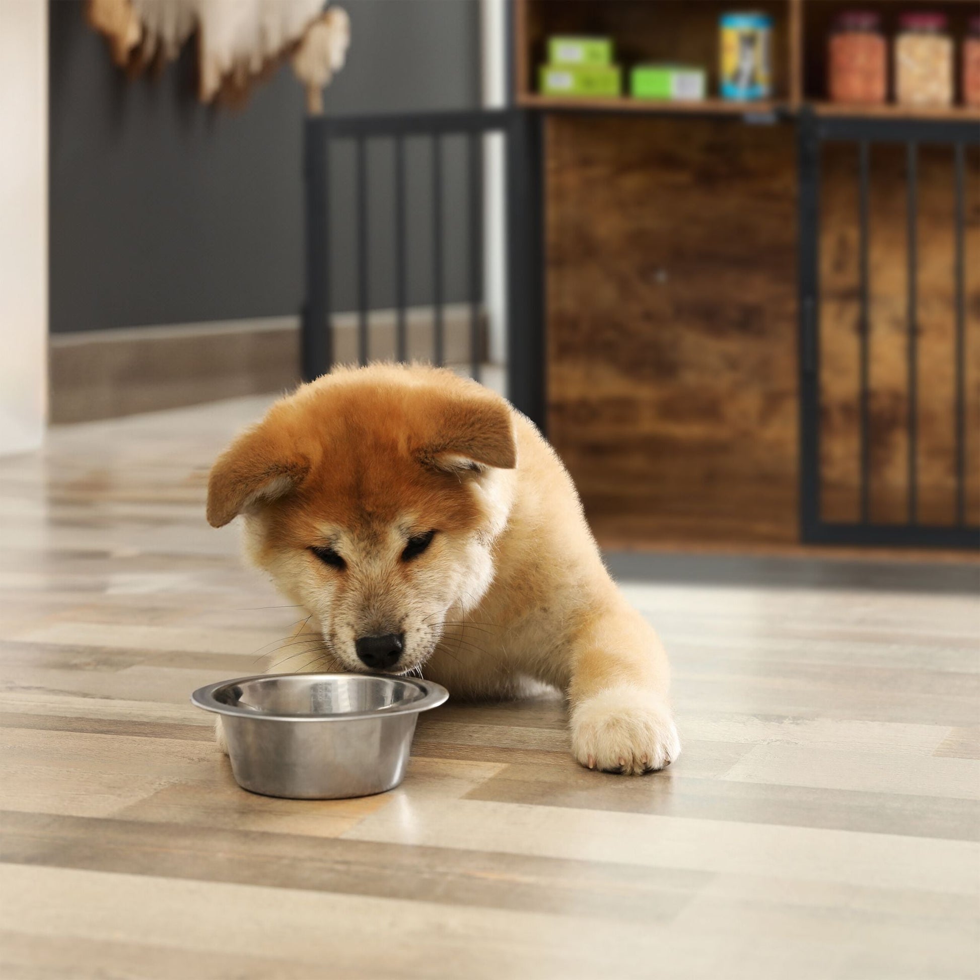 Hundekäfig Möbelstil Braun-Schwarz von Relaxdays