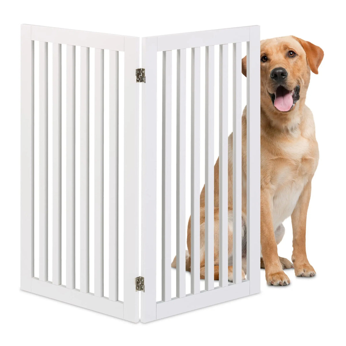 Freistehendes Hundeabsperrgitter Weiss von Relaxdays