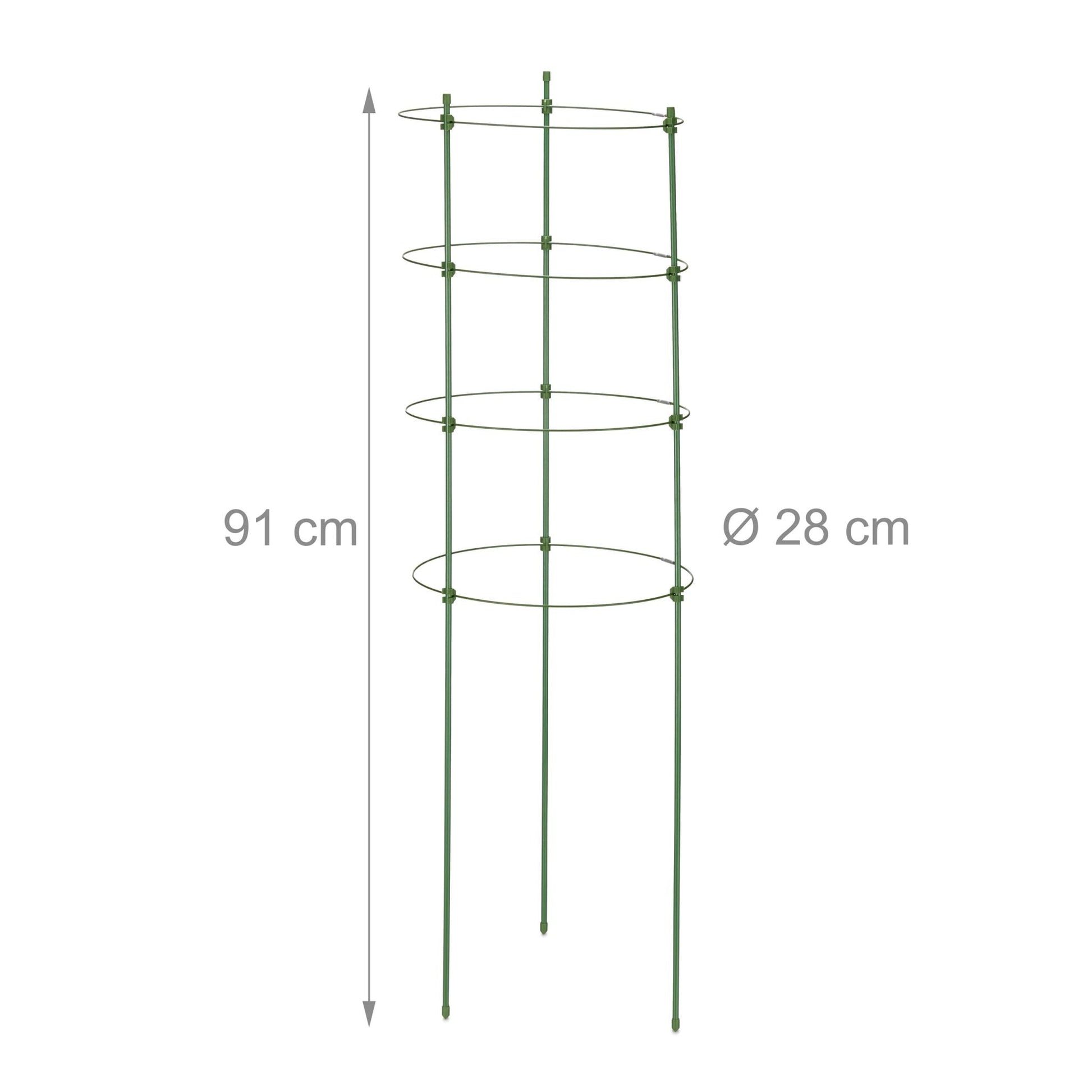 Tomatenturm 91cm 3er-Set Grün von Relaxdays