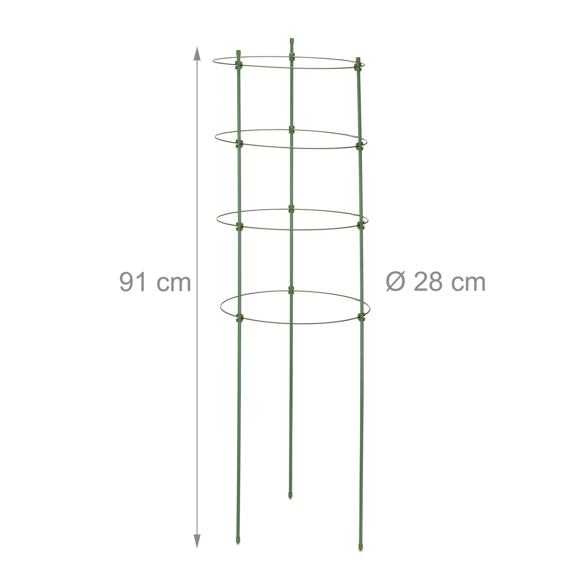 Tomatenturm 91cm 3er-Set Grün von Relaxdays