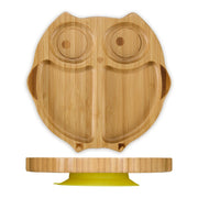 Baby-Teller mit Saugnapf "Eule" Hellbraun von Relaxdays