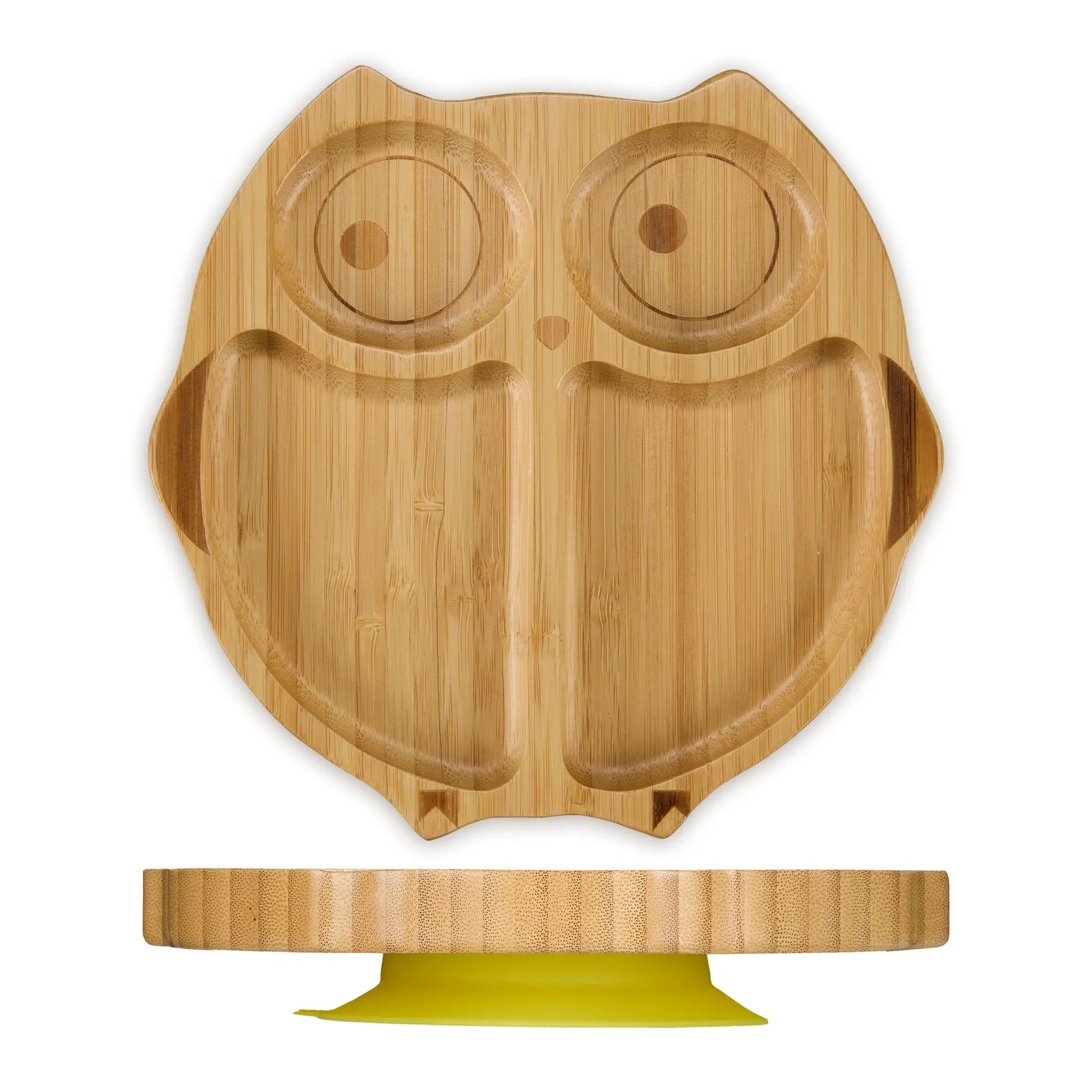 Baby-Teller mit Saugnapf "Eule" Hellbraun von Relaxdays