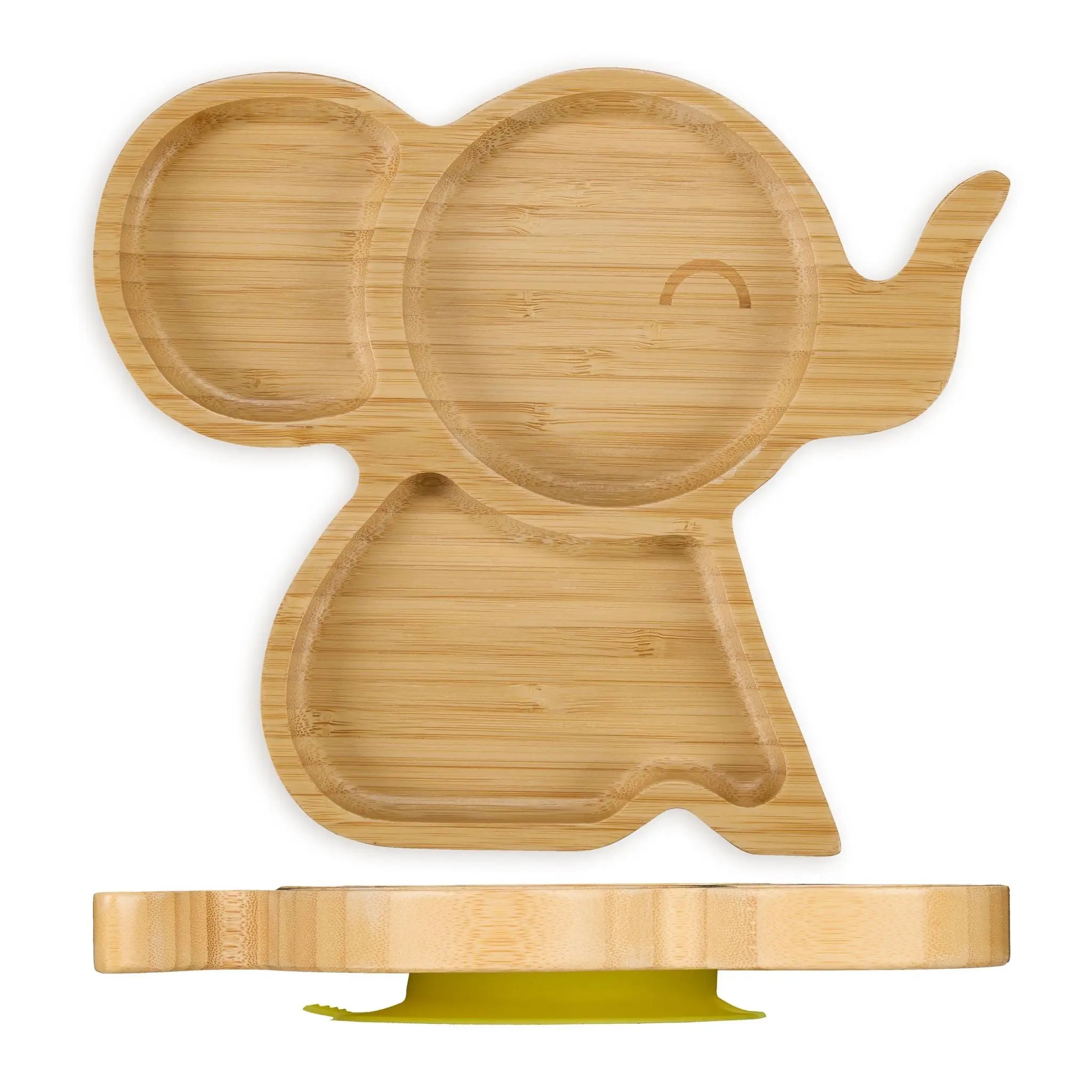Baby-Teller mit Saugnapf "Elefant" Hellbraun von Relaxdays
