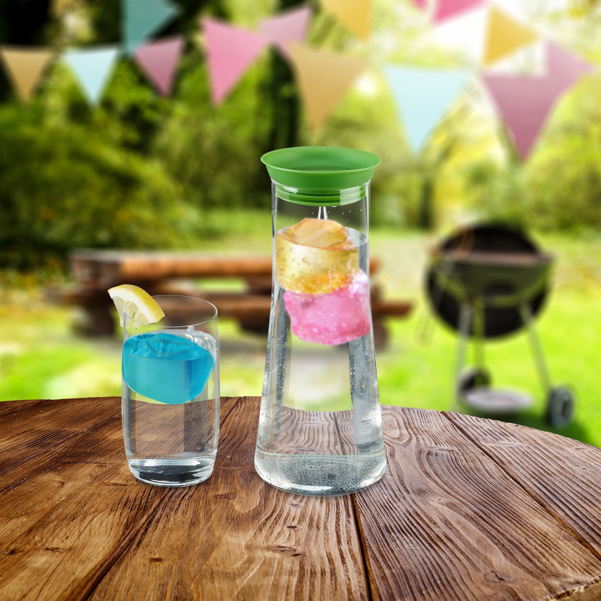 Wiederverwendbare Eiswürfel 36er-Set Blau-Grün-Pink von Relaxdays