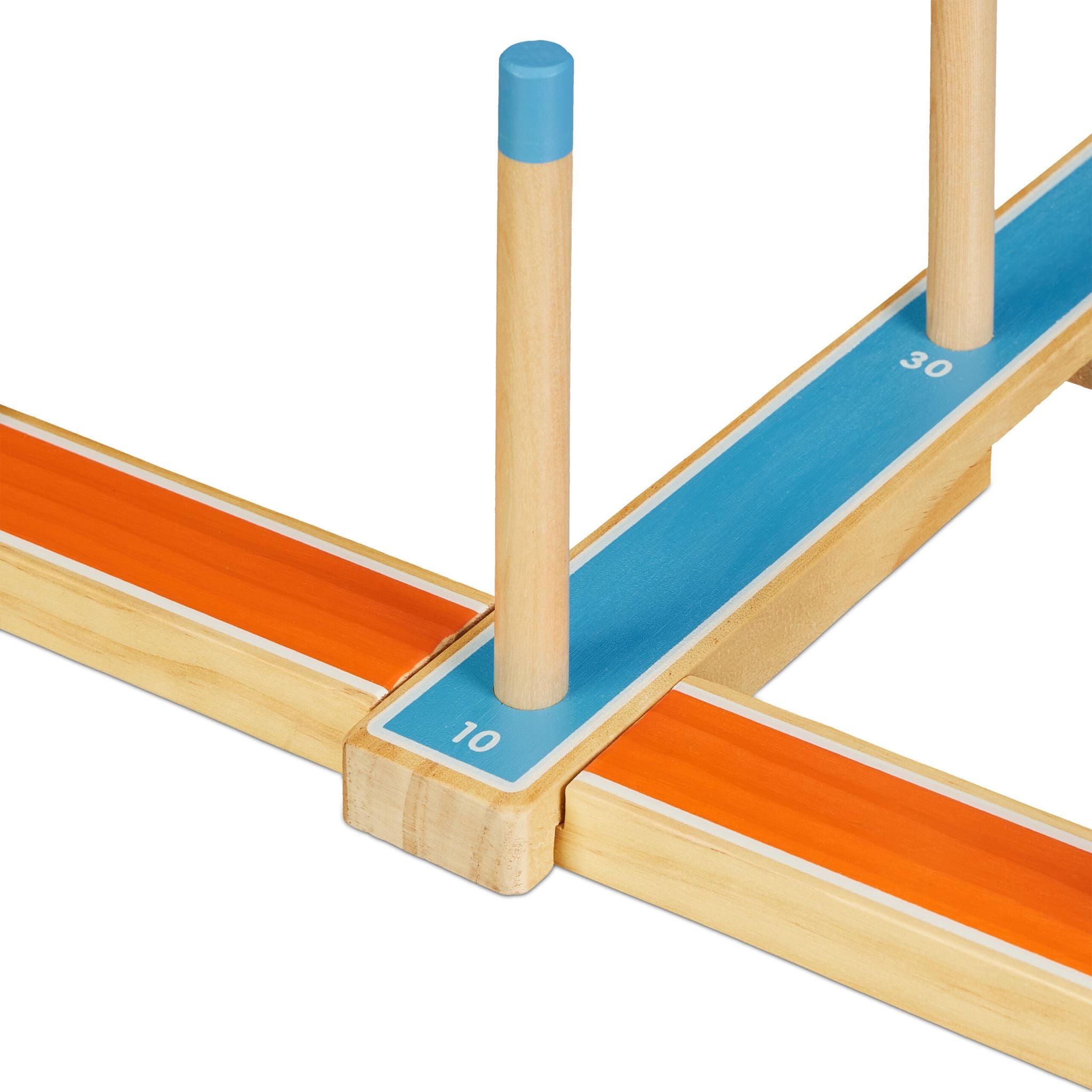 Ringwurfspiel Holz Blau-Hellbraun-Orange von Relaxdays