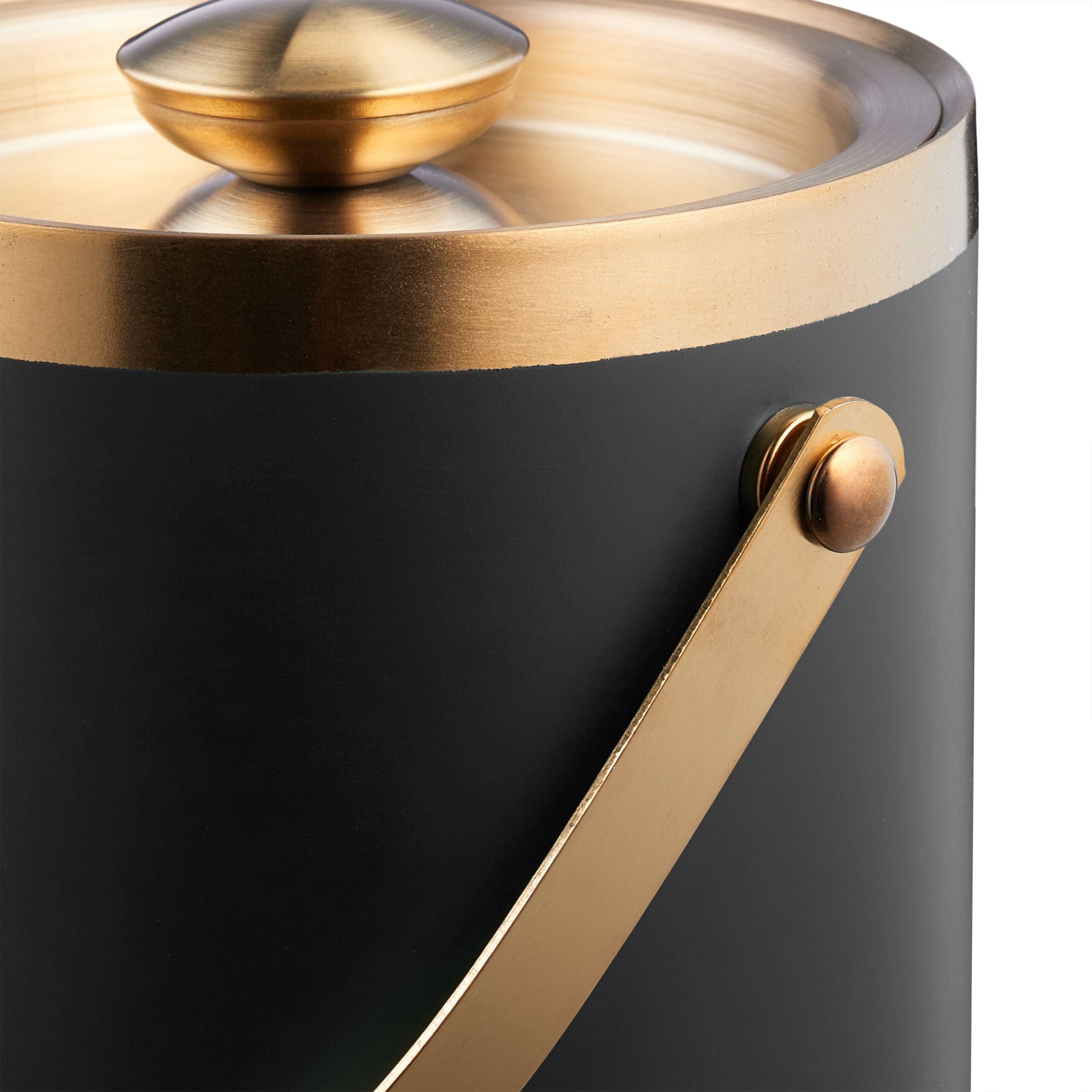 Eiswürfelbehälter mit Deckel Gold-Schwarz von Relaxdays
