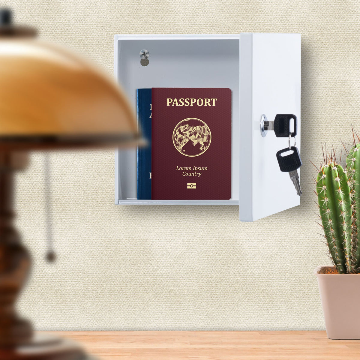 Abschliessbare Geldkassette Weiss-Silber von Relaxdays