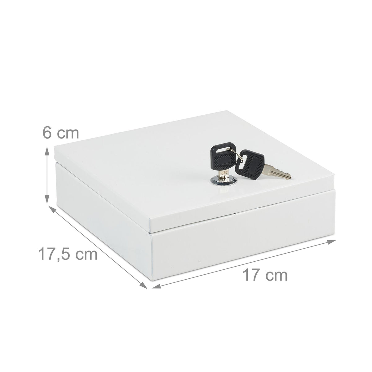 Abschliessbare Geldkassette Weiss-Silber von Relaxdays