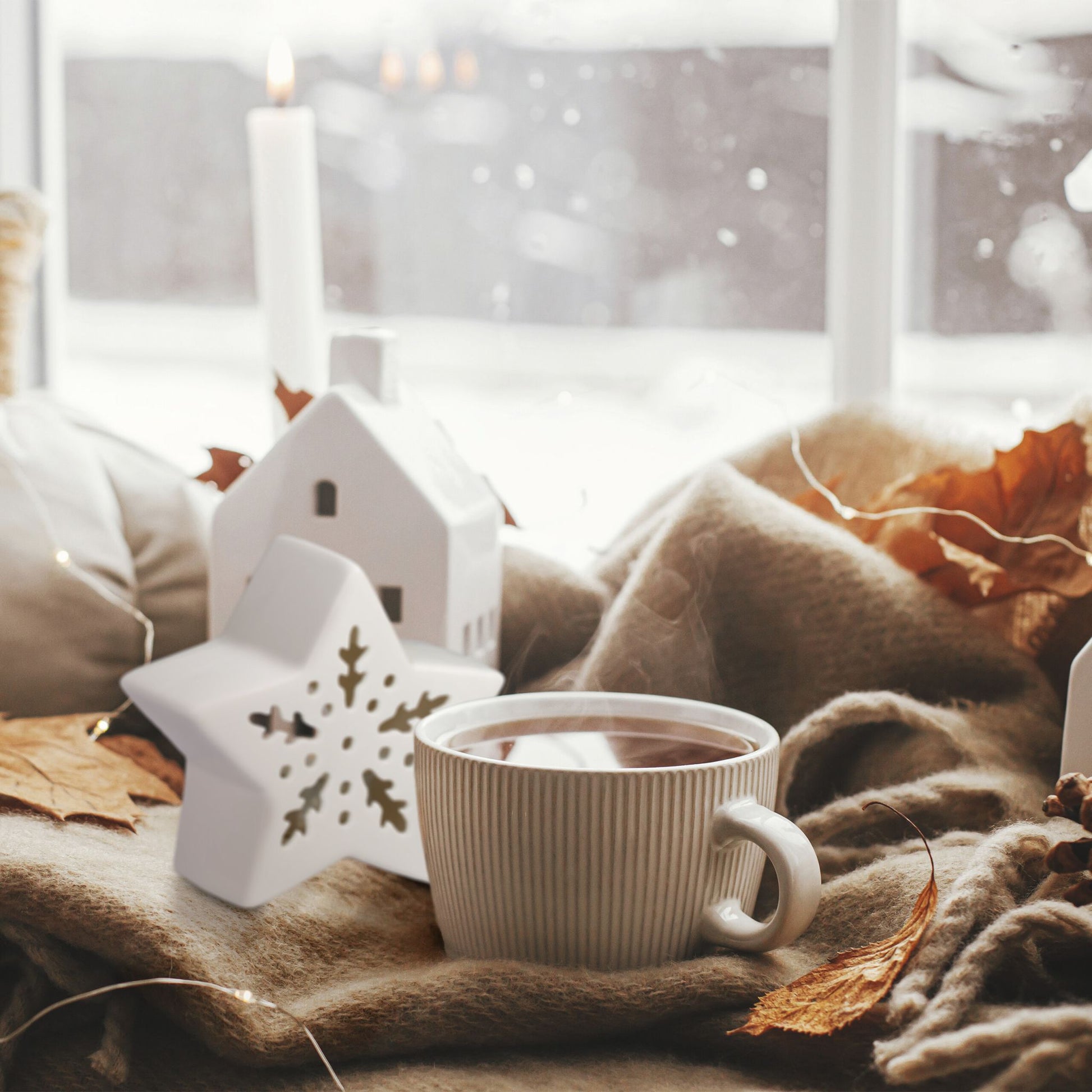 Teelichthalter Keramik in Sternform Weiss von Relaxdays