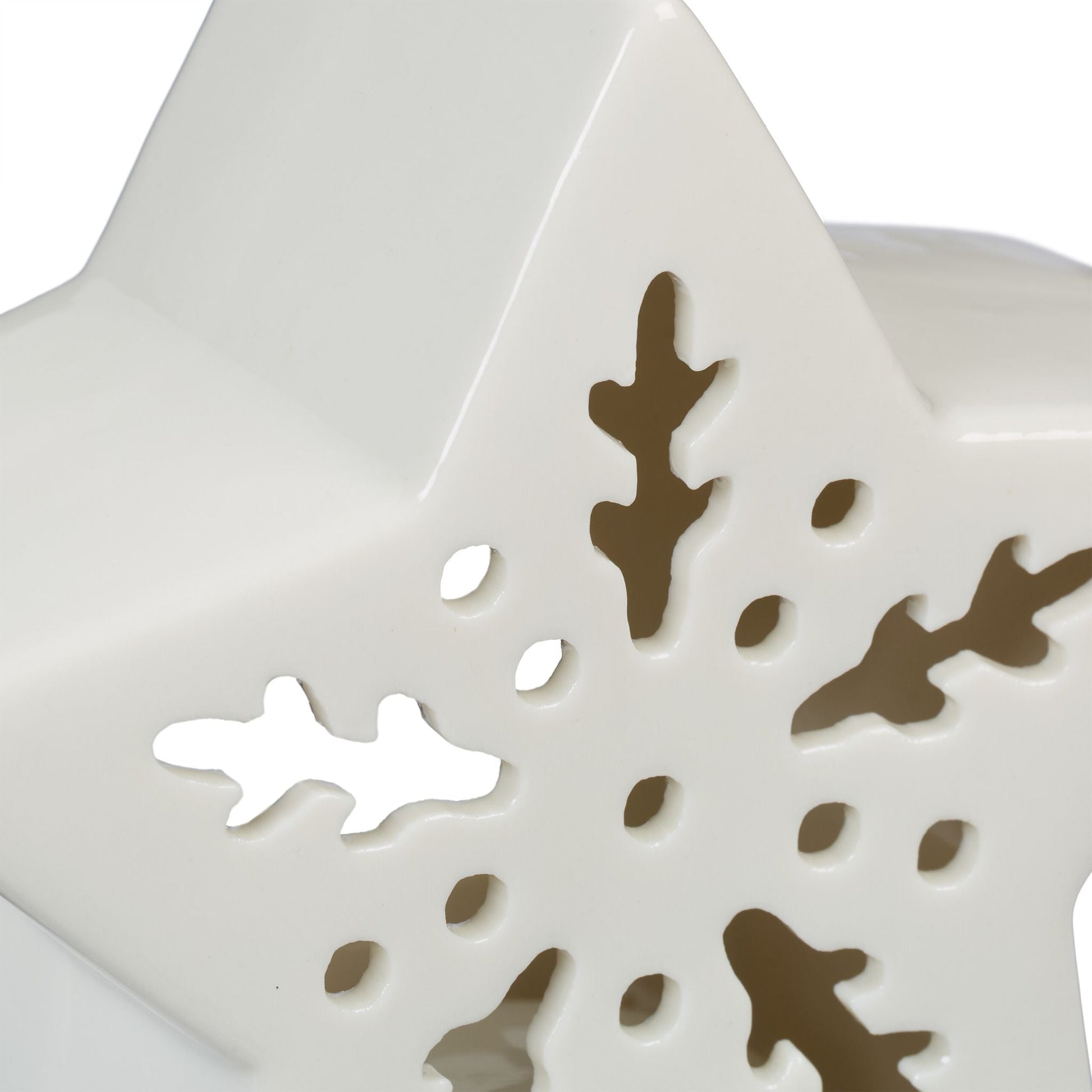 Teelichthalter Keramik in Sternform Weiss von Relaxdays