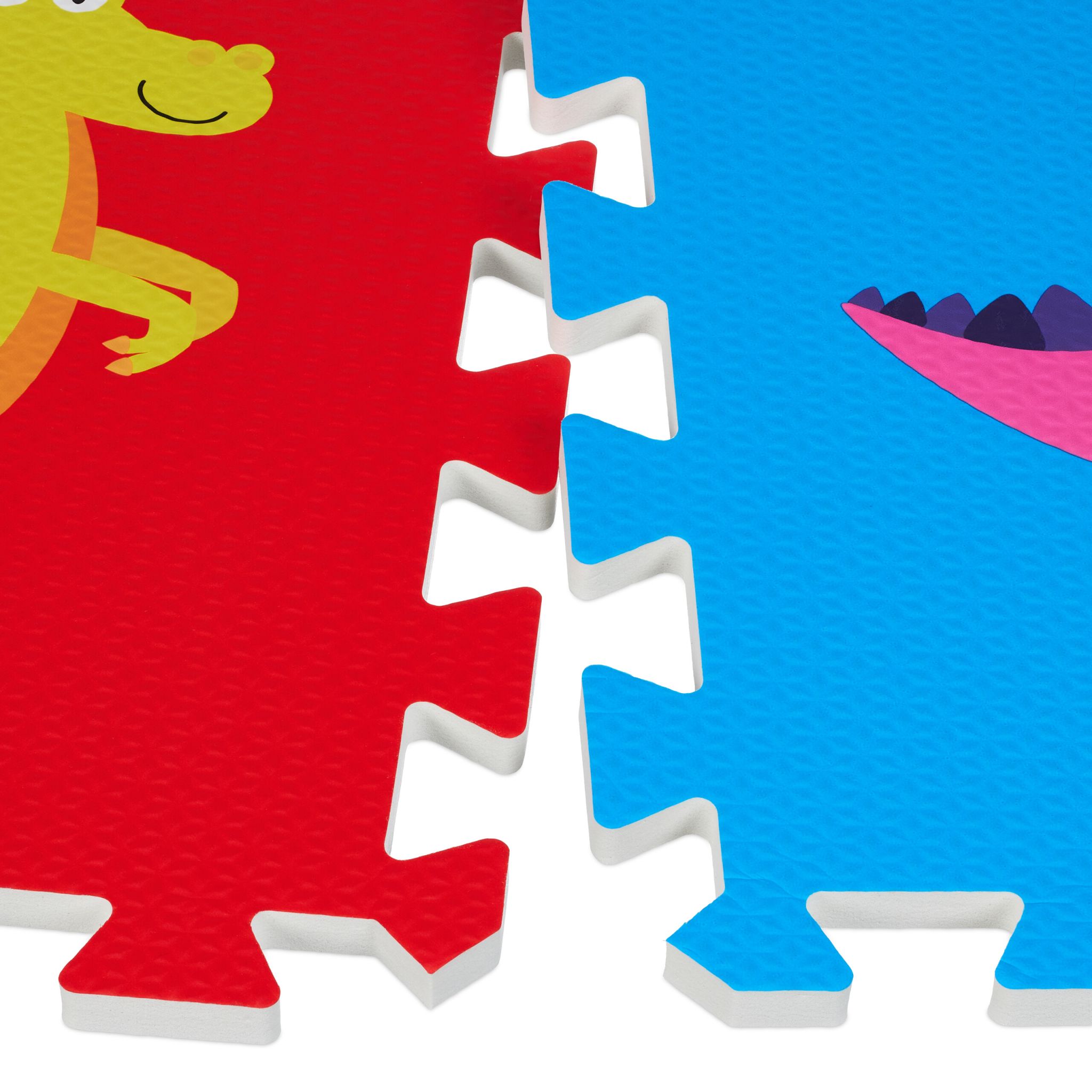 Puzzlematte Dinosaurier bunt Gelb-Lila-Rot von Relaxdays