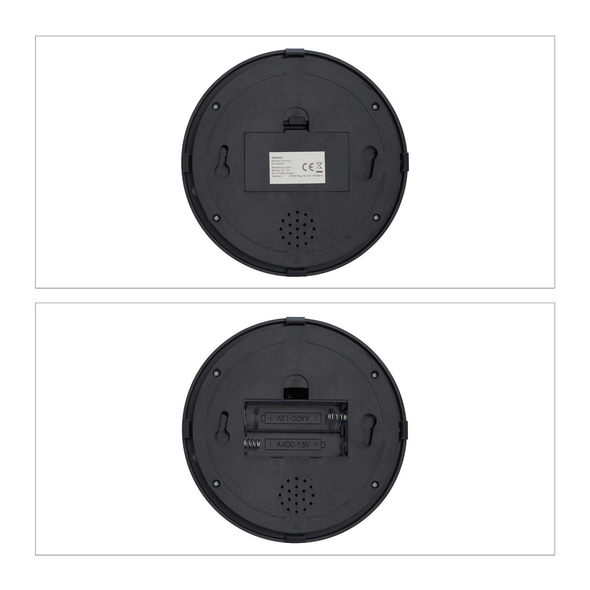 Kameraattrappe Kugelform 2er-Set Schwarz von Relaxdays