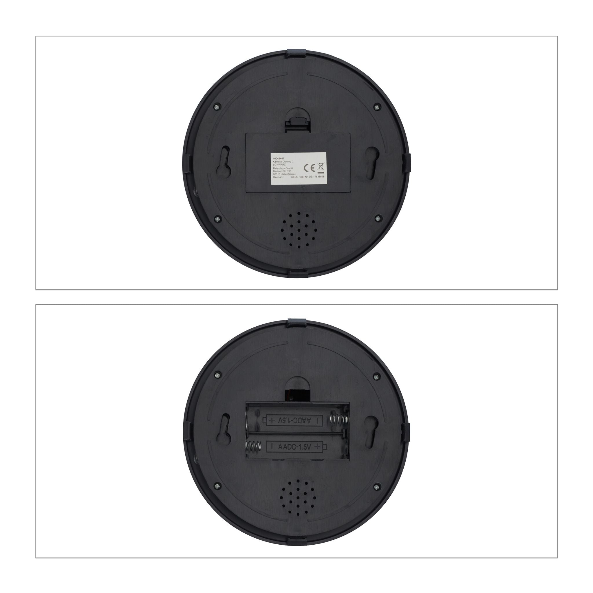 Kameraattrappe Kugelform 2er-Set Schwarz von Relaxdays