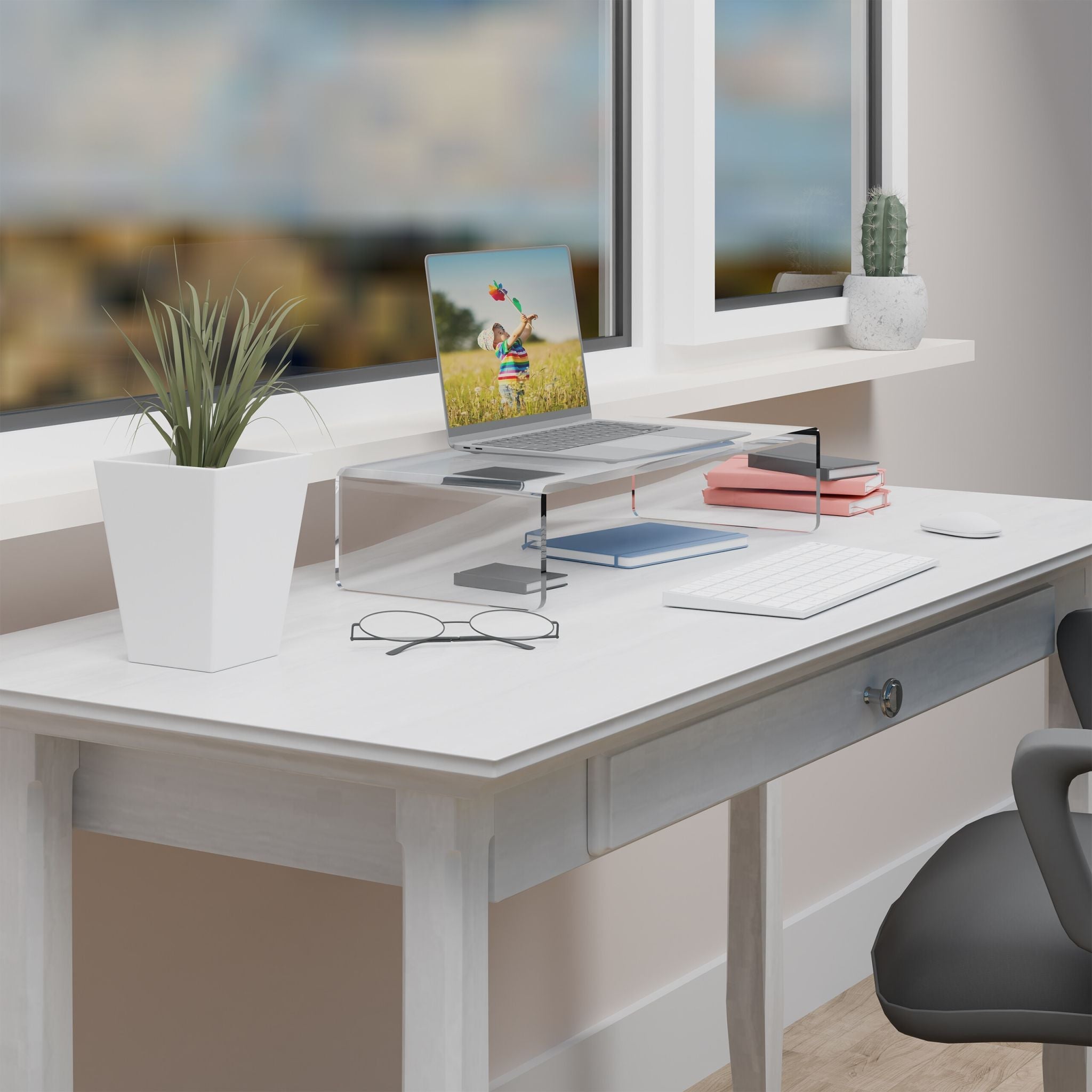 Monitorständer Acryl Transparent von Relaxdays