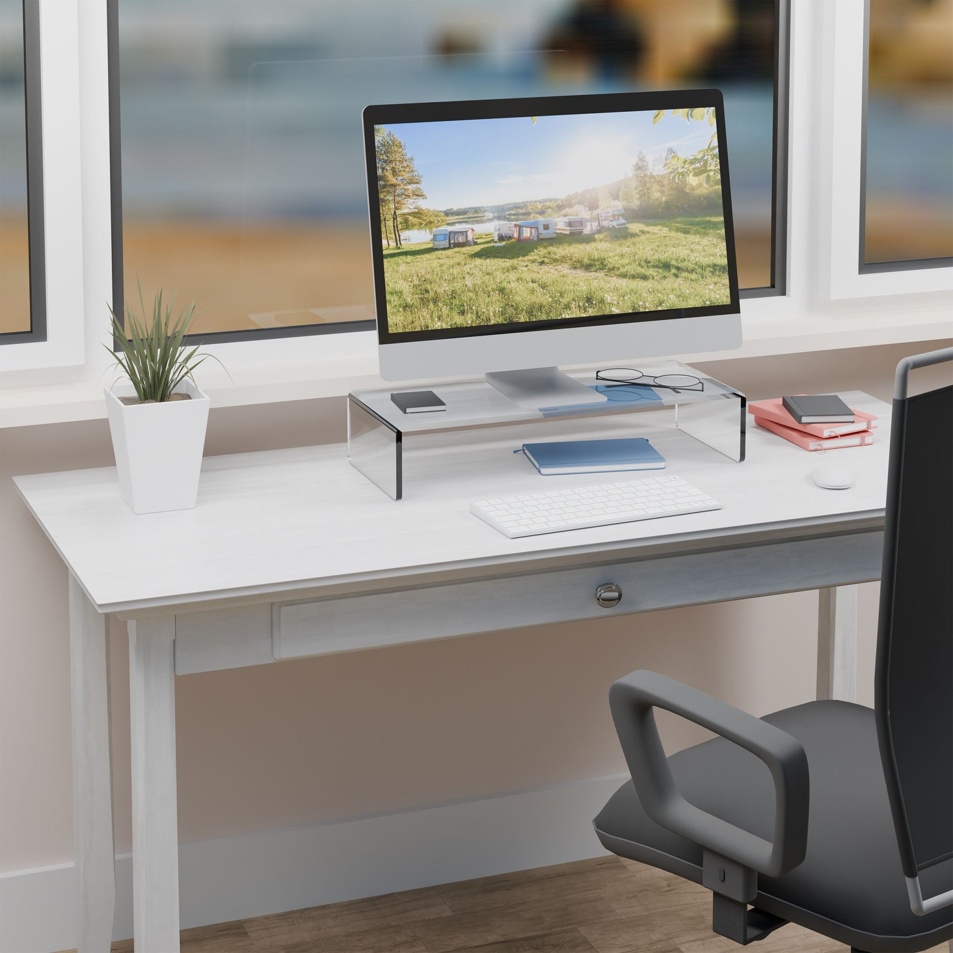 Monitorständer Acryl Transparent von Relaxdays