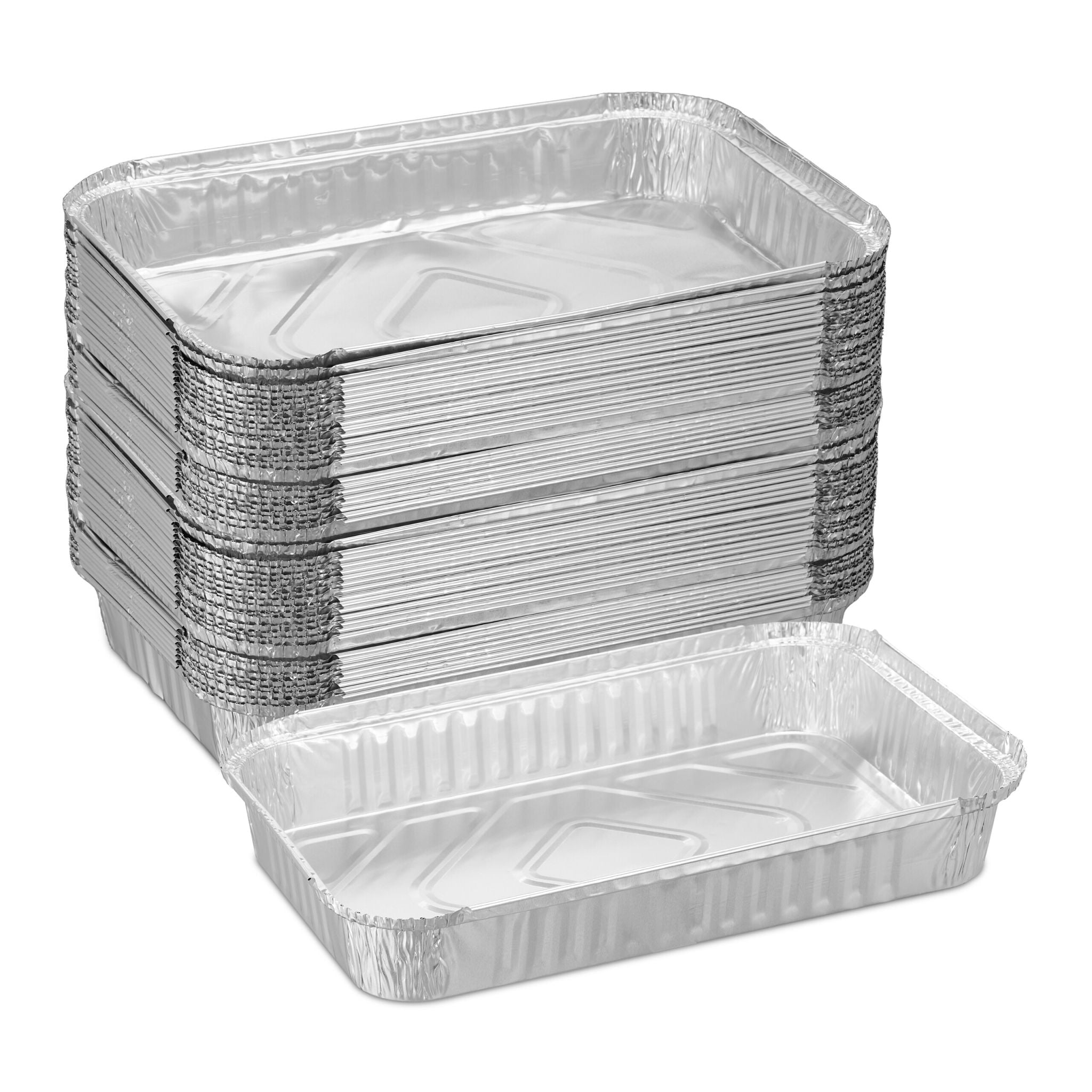 Aluschalen Grill 50er-Set Silber