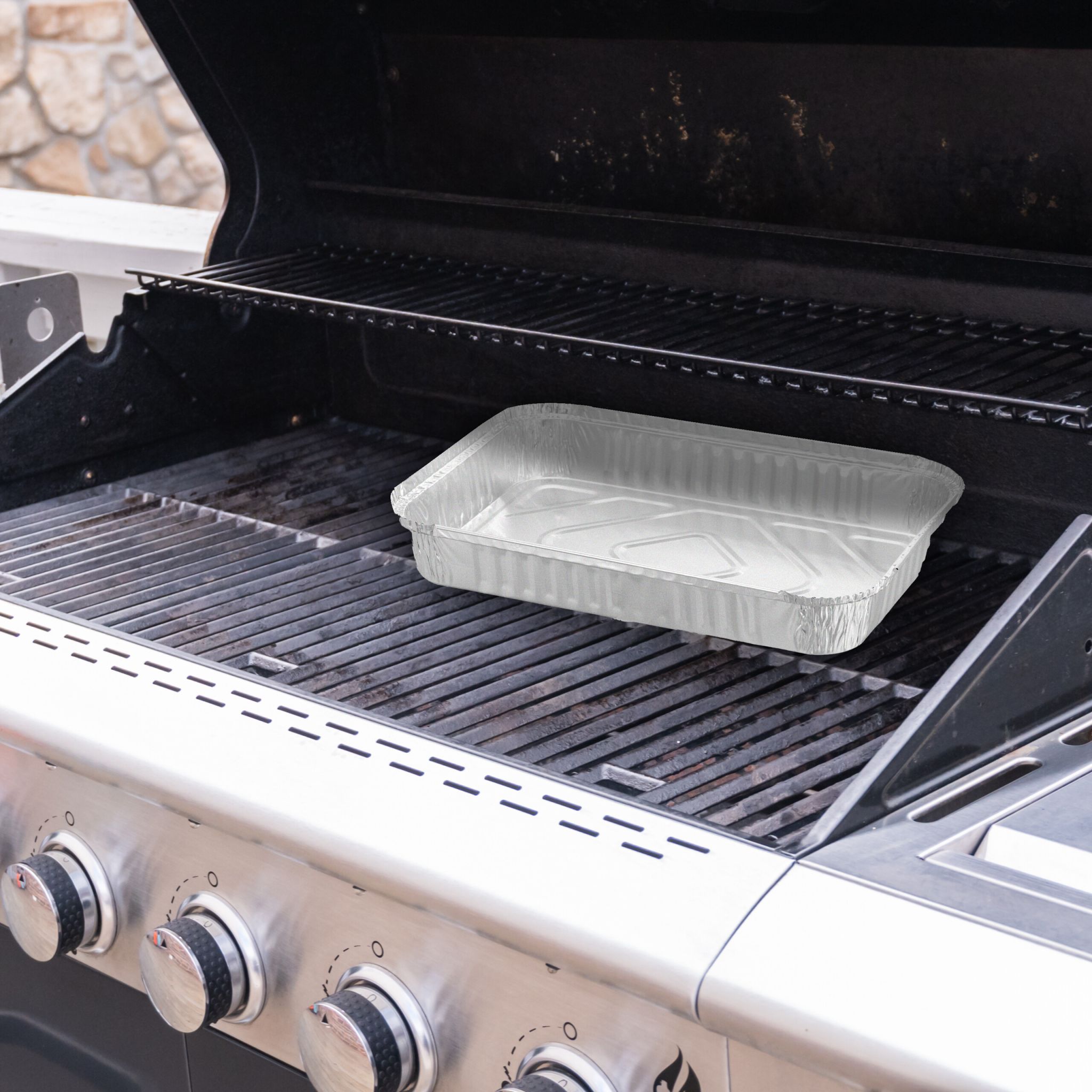 Aluschalen Grill 50er-Set Silber