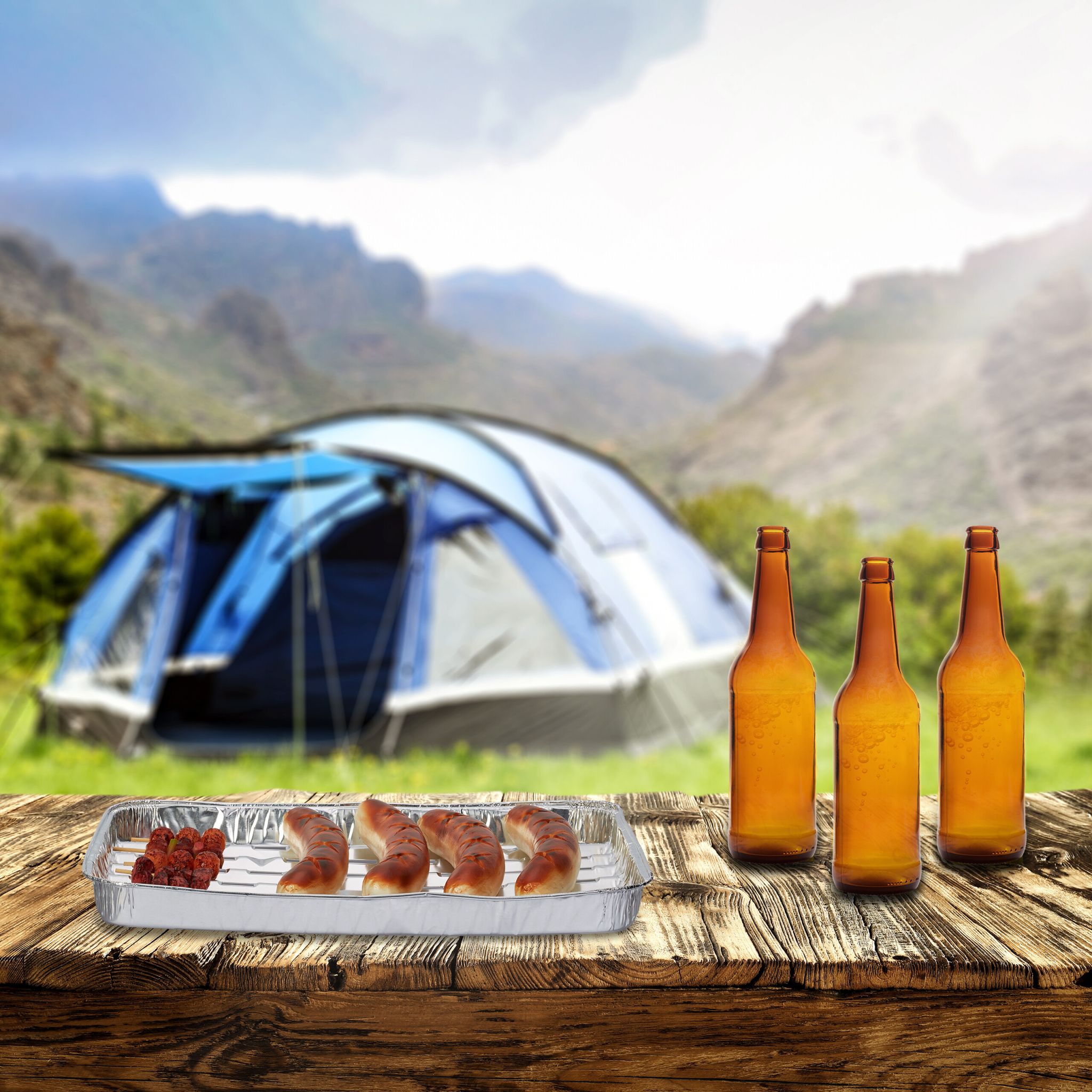 Grillschale Alu 40er-Set Silber von Relaxdays