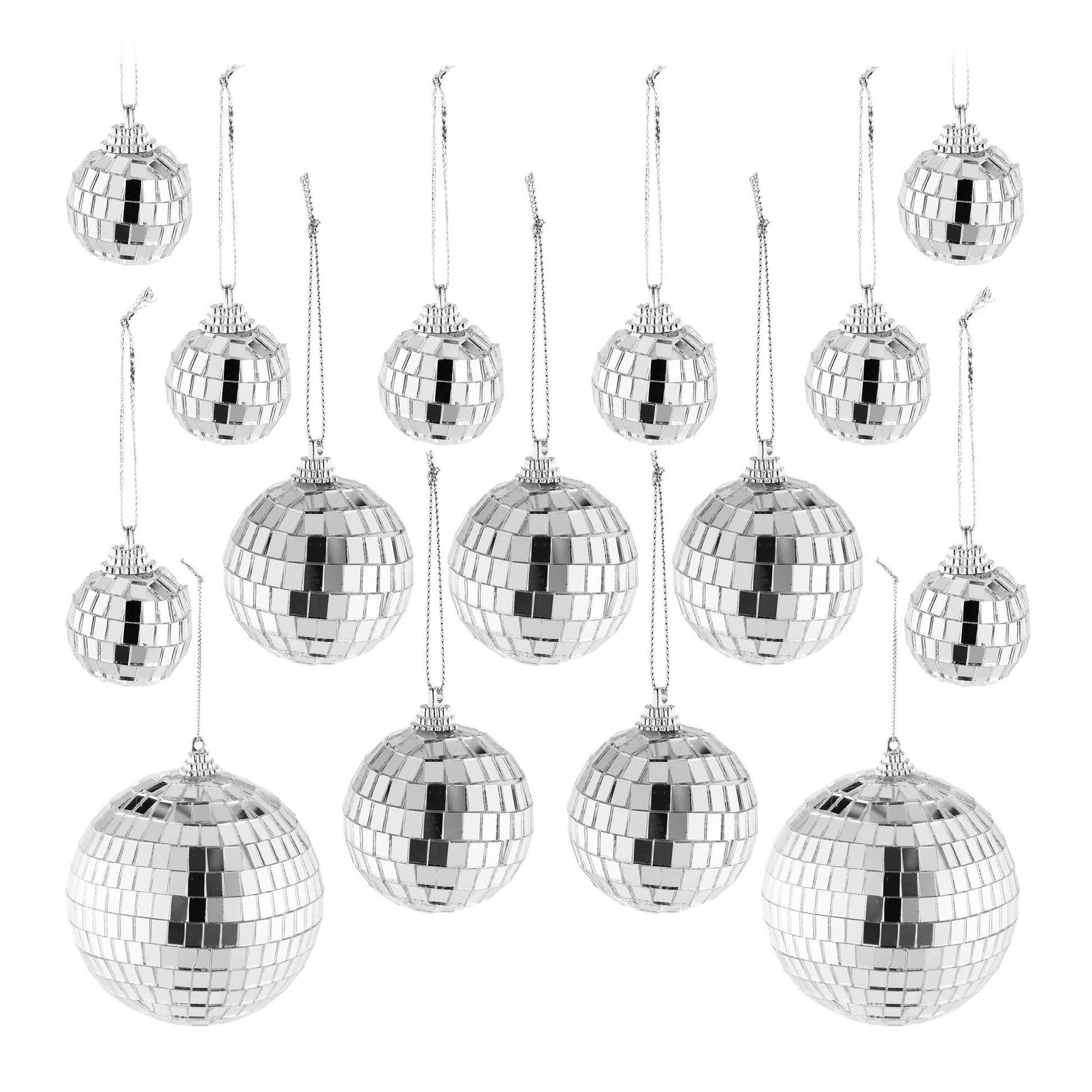Mini Discokugel 15er-Set Silber von Relaxdays