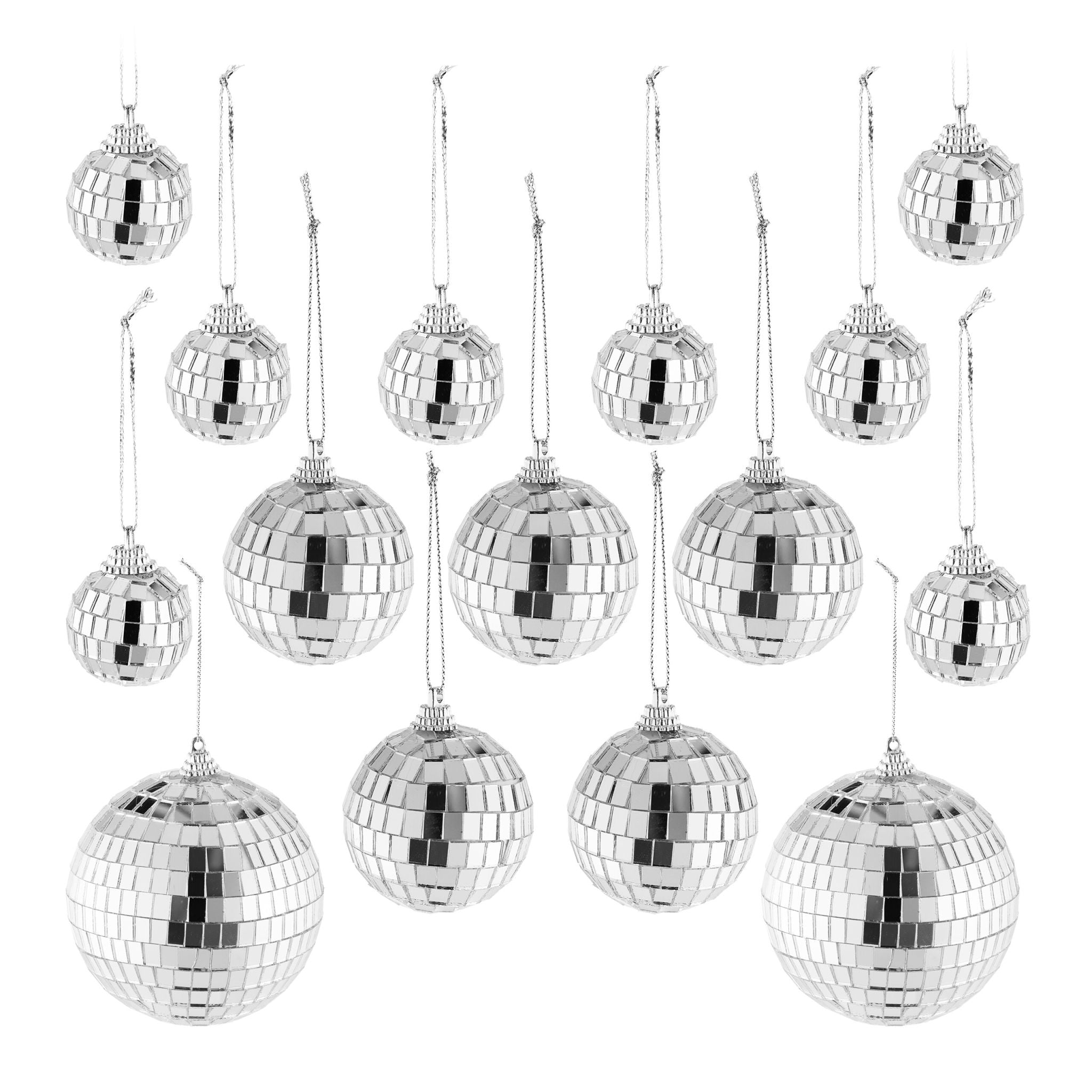 Mini Discokugel 15er-Set Silber von Relaxdays