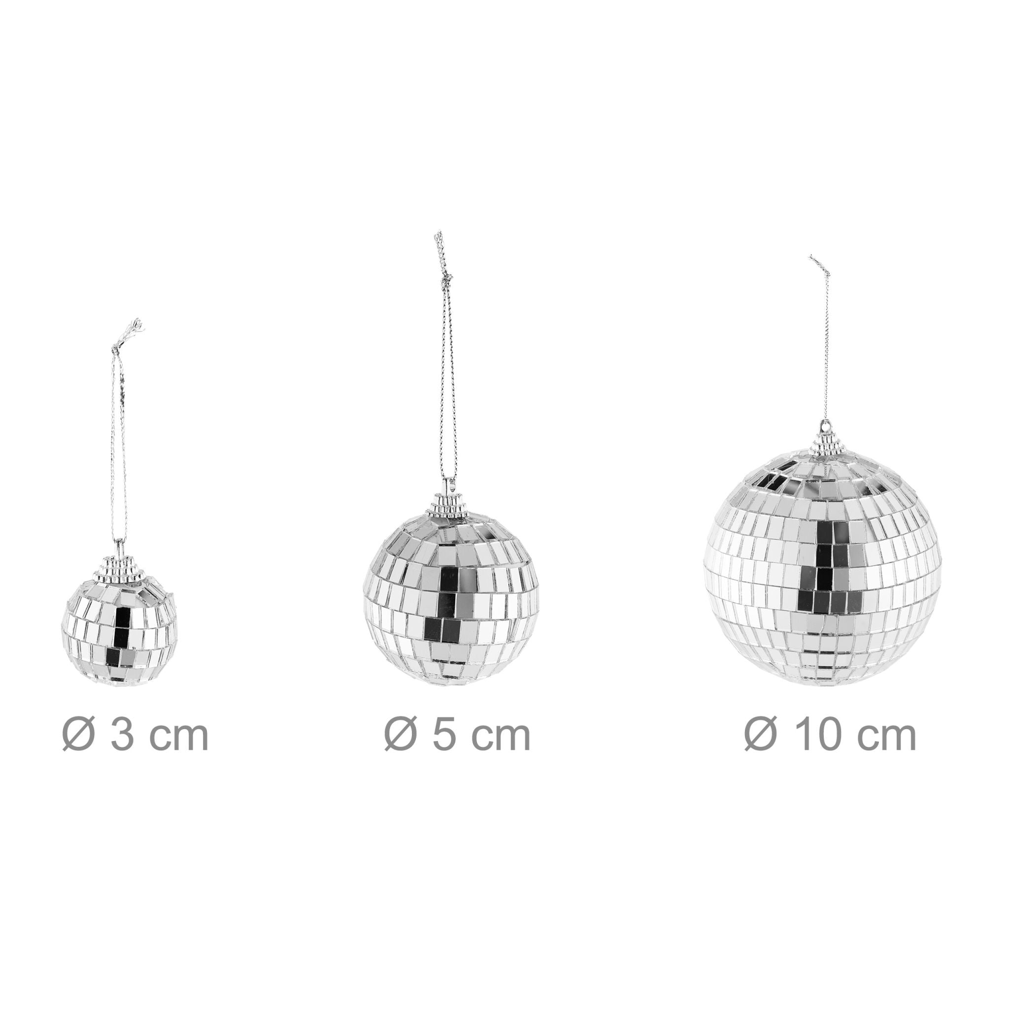 Mini Discokugel 15er-Set Silber von Relaxdays