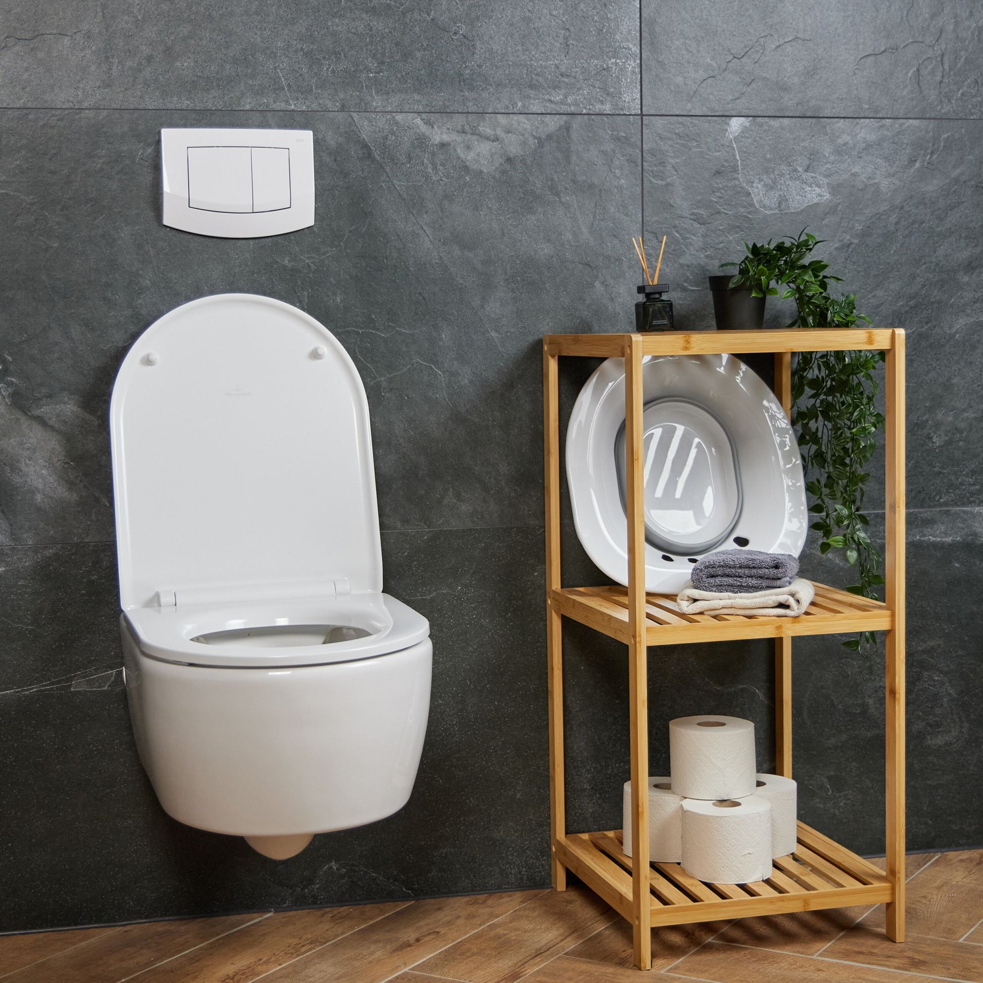 Faltbares Sitzbad für die Toilette Weiss-Grau von Relaxdays