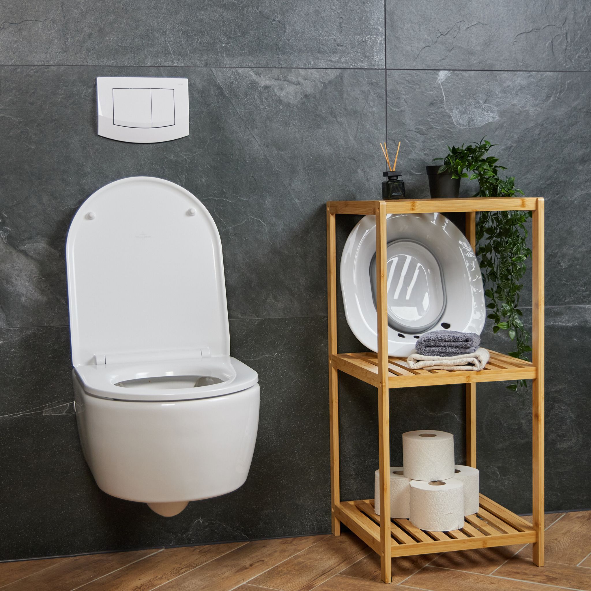 Faltbares Sitzbad für die Toilette Weiss-Grau von Relaxdays