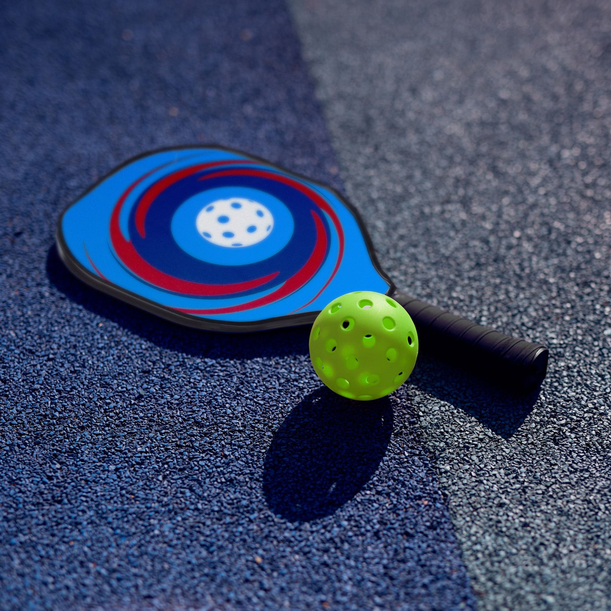 Pickleball Set 4 Schläger & 8 Bälle Blau-Grün-Schwarz von Relaxdays