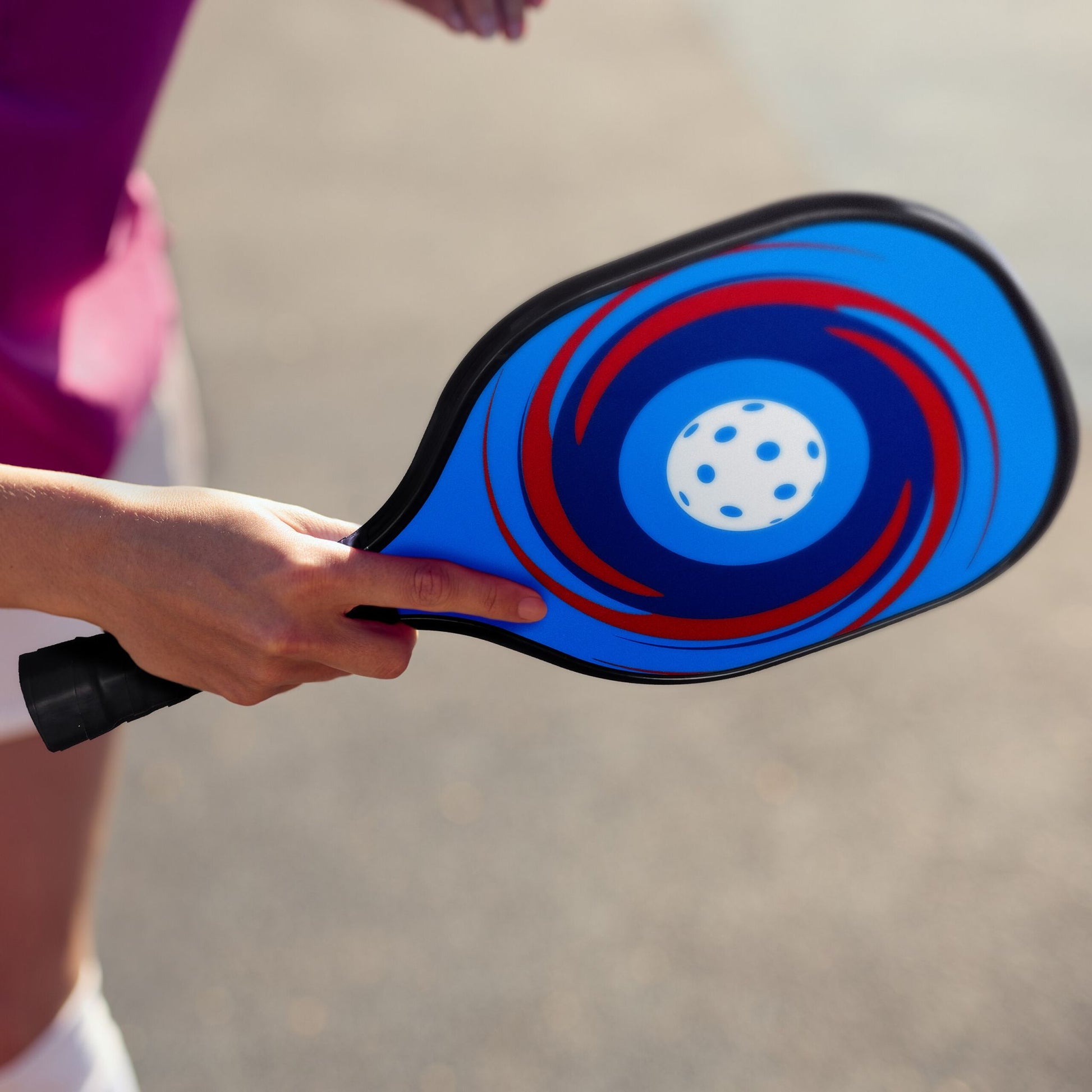 Pickleball Set 4 Schläger & 8 Bälle Blau-Grün-Schwarz von Relaxdays