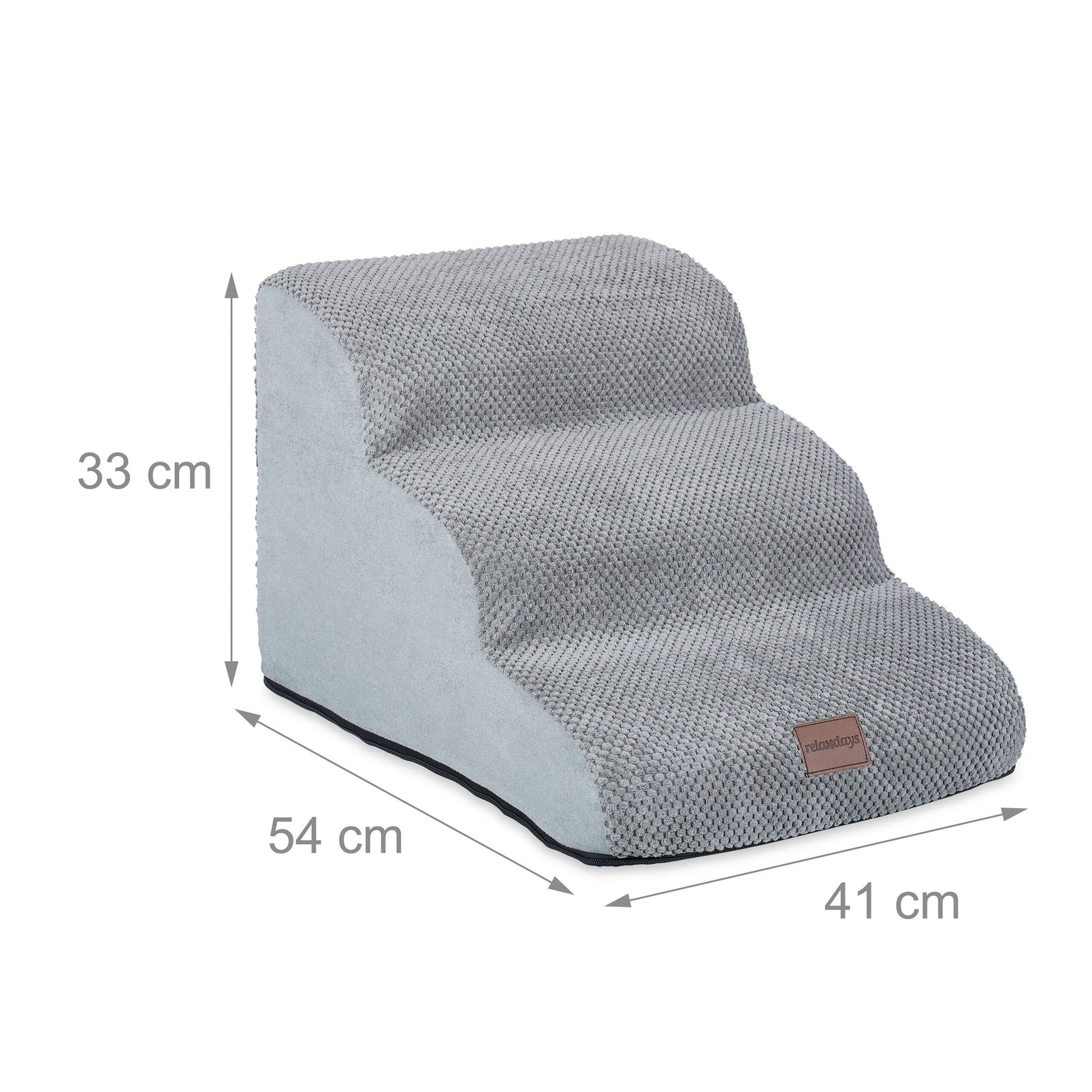 Hundetreppe mit 3 Stufen Grau von Relaxdays