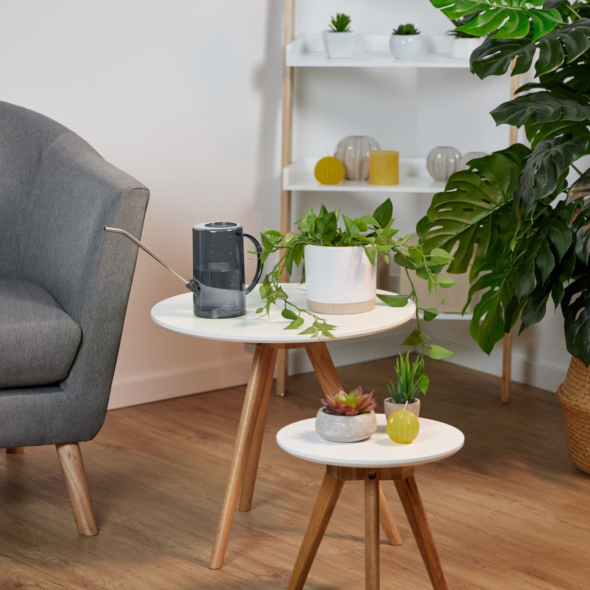Giesskanne Zimmerpflanzen 1 Liter Schwarz-Silber-Grau von Relaxdays
