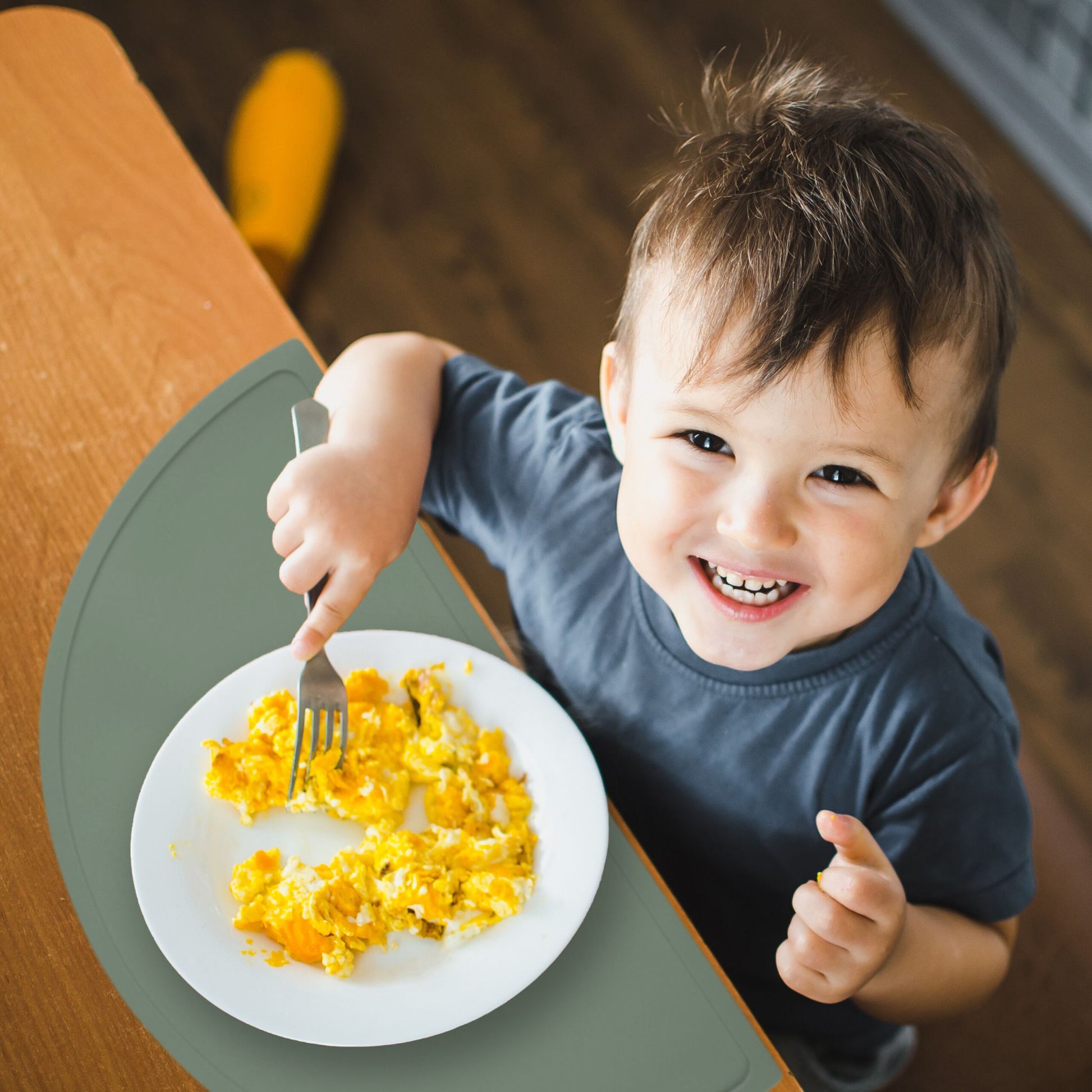 Platzdeckchen Kinder in Halbkreisform Dunkelgrün von Relaxdays