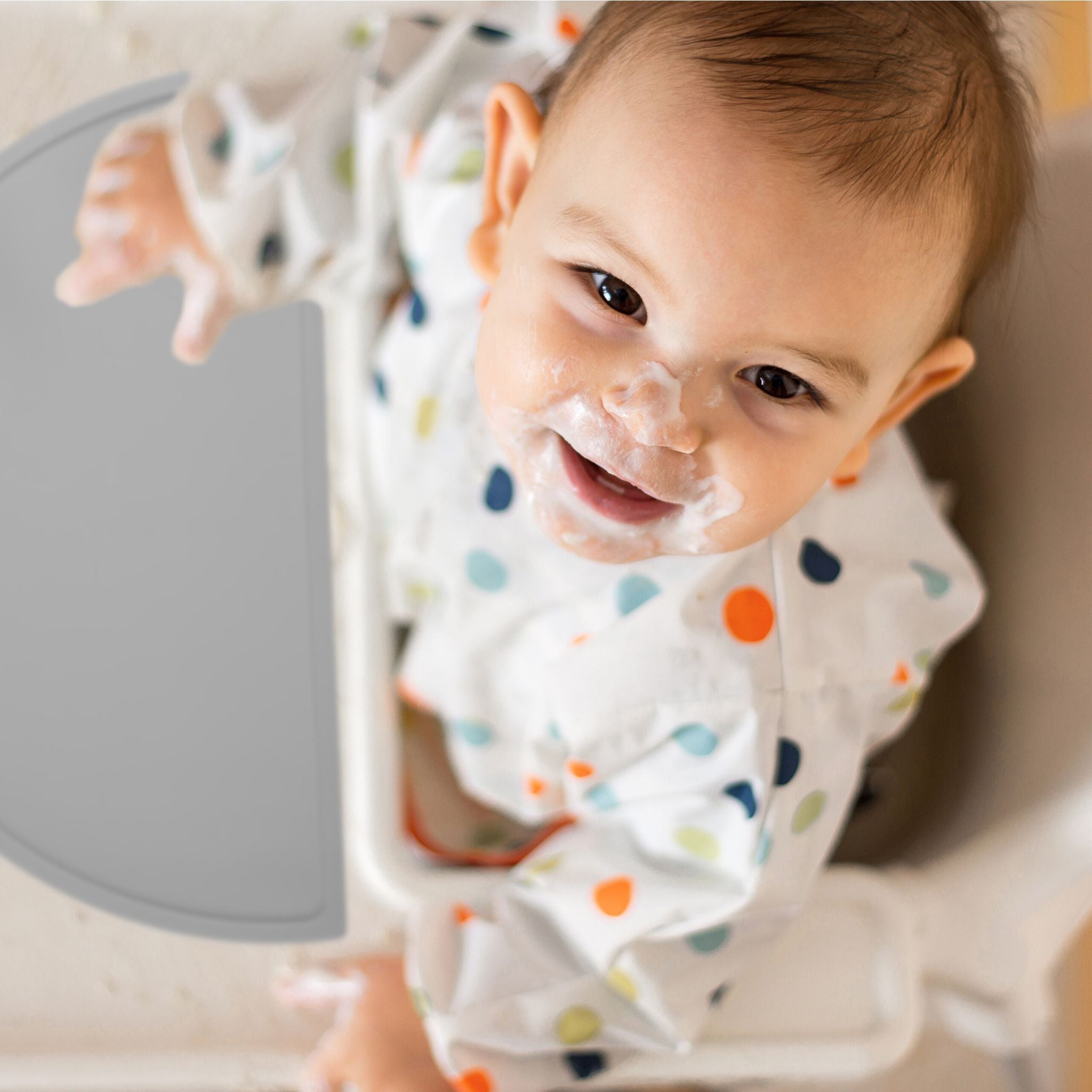 Platzdeckchen Kinder in Halbkreisform Grau von Relaxdays