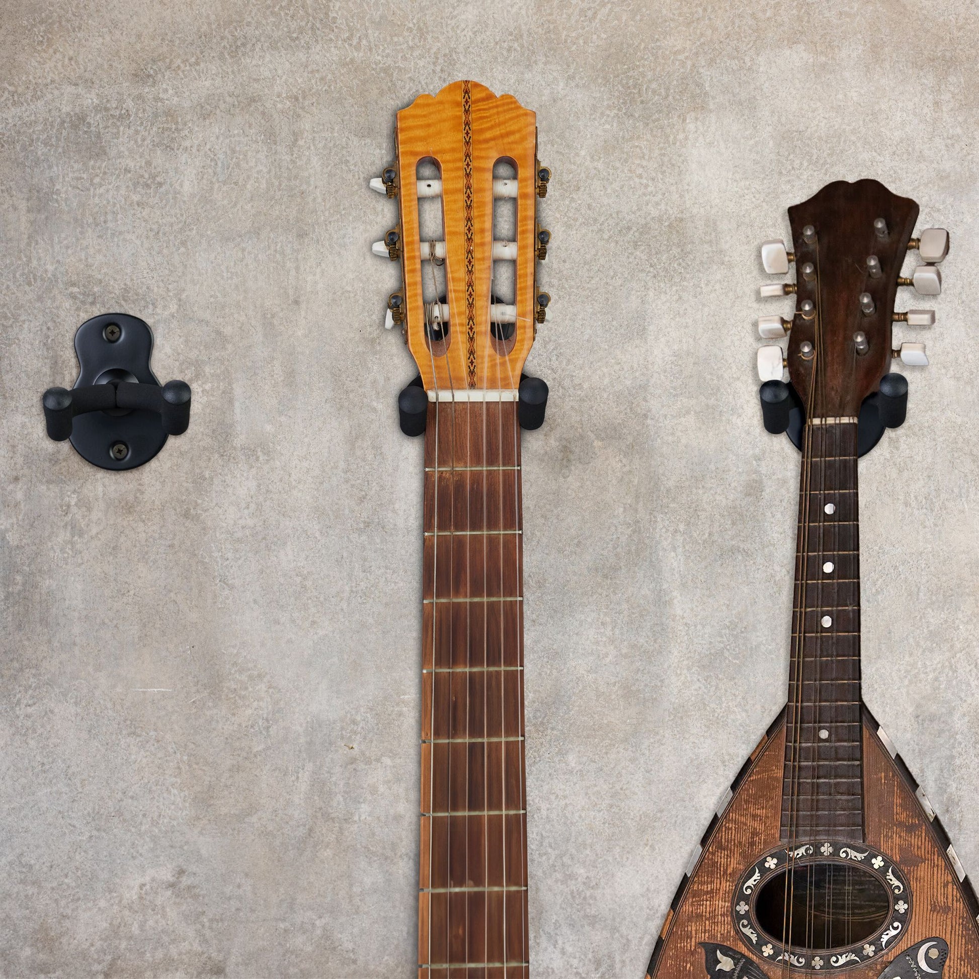 Gitarrenhalter für die Wand 3er-Set Schwarz von Relaxdays