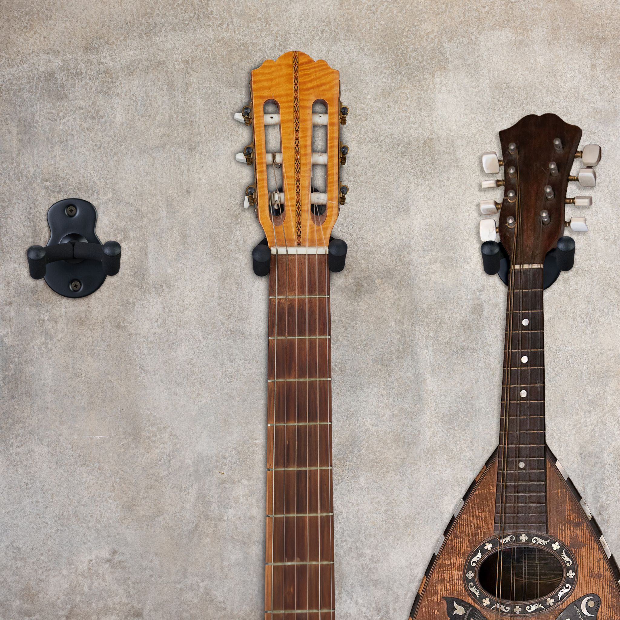 Gitarrenhalter für die Wand 3er-Set Schwarz von Relaxdays