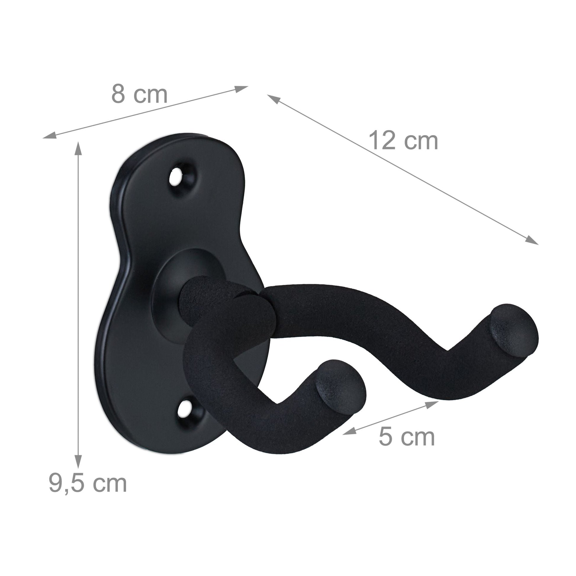 Gitarrenhalter für die Wand 3er-Set Schwarz von Relaxdays