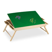 Puzzletisch mit 4 Schubladen Gelb-Grün-Hellbraun von Relaxdays