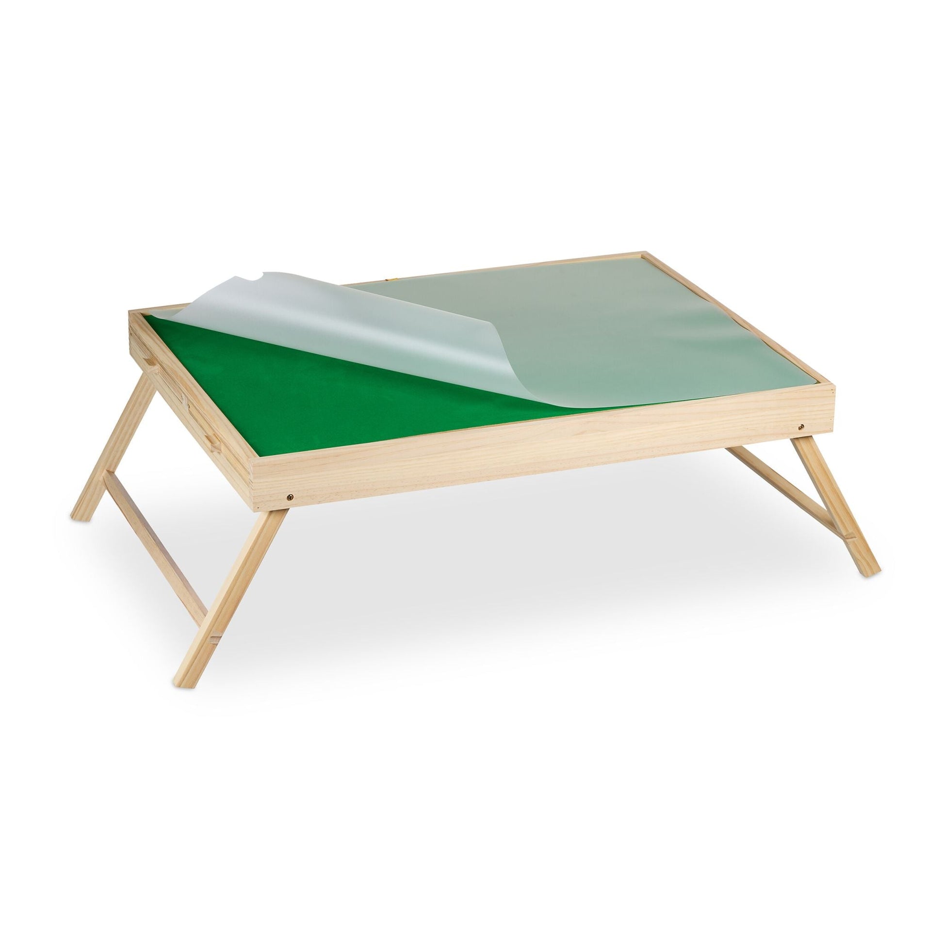 Puzzletisch mit 4 Schubladen Gelb-Grün-Hellbraun von Relaxdays