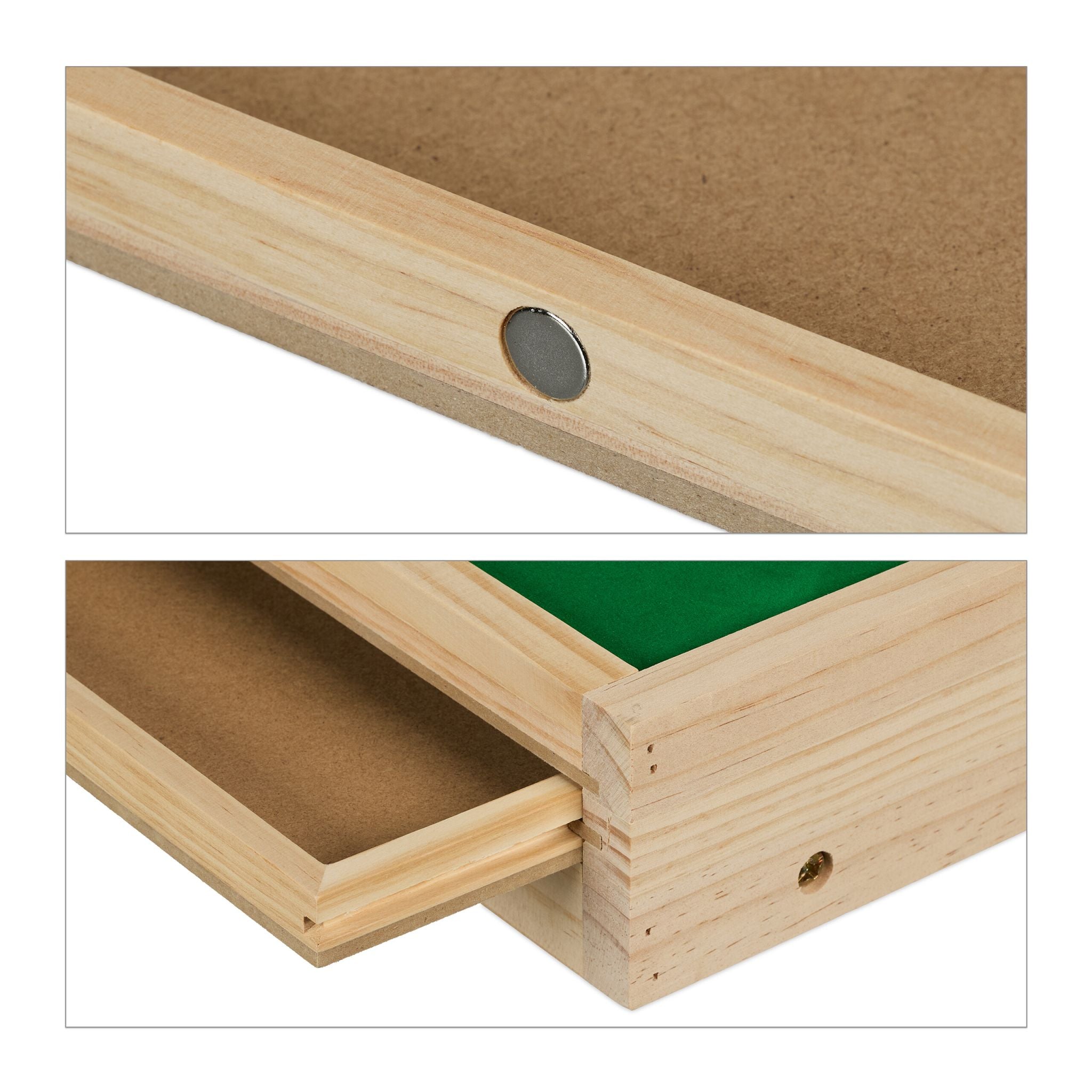 Puzzletisch mit 4 Schubladen Gelb-Grün-Hellbraun von Relaxdays