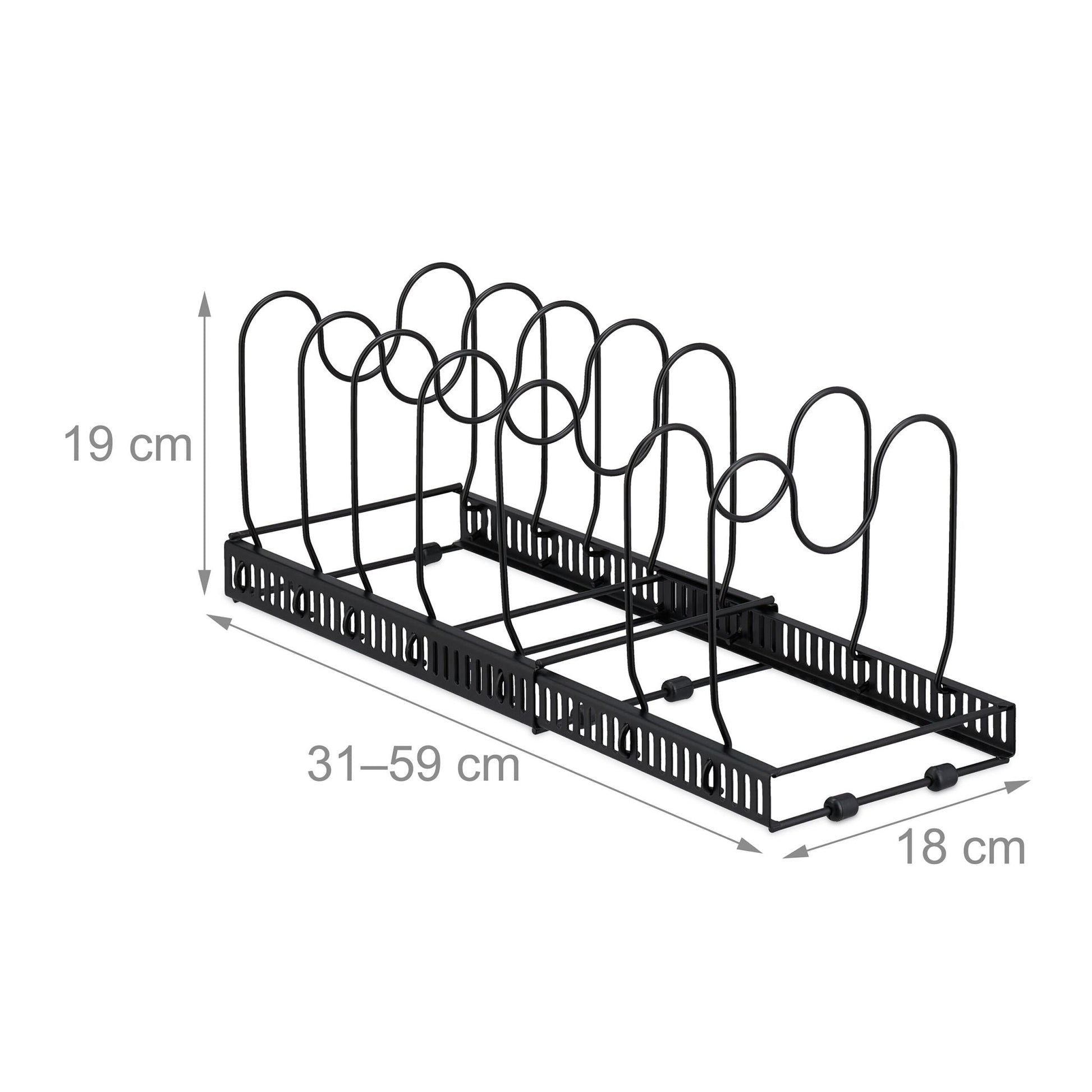 Pfannenhalter Metall Schwarz von Relaxdays