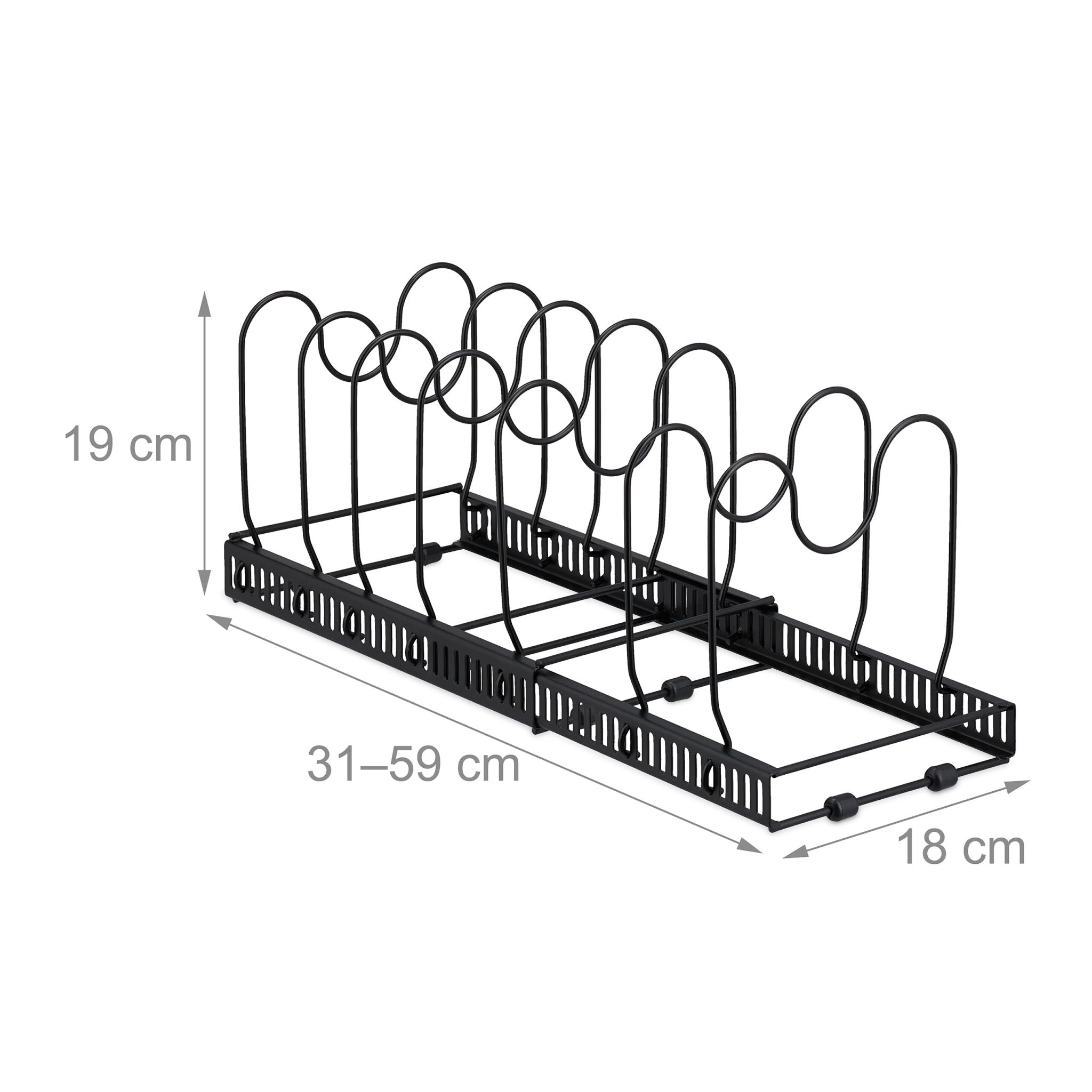 Pfannenhalter Metall Schwarz von Relaxdays