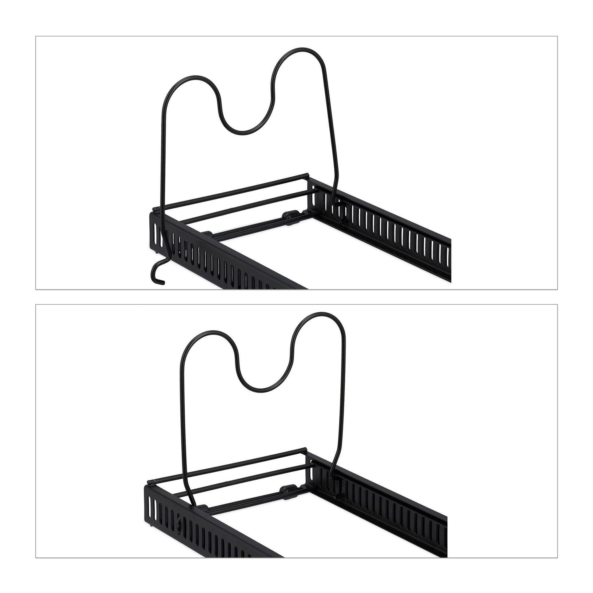 Pfannenhalter Metall Schwarz von Relaxdays